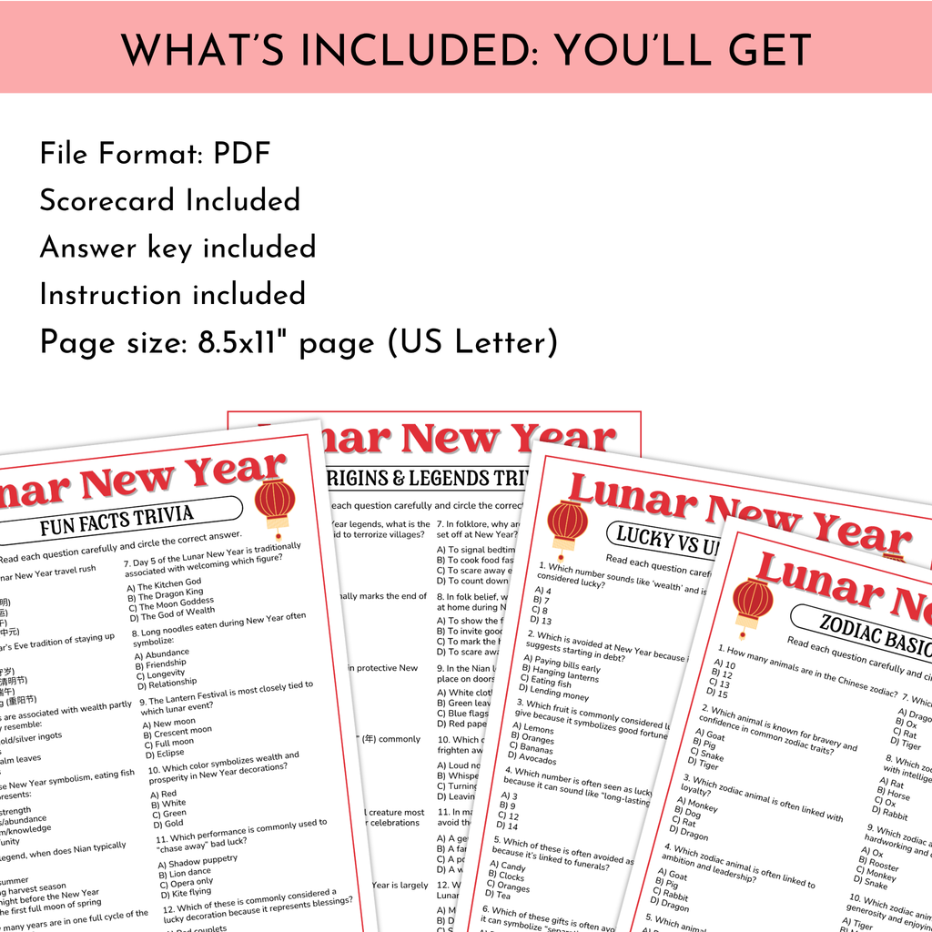 Chinese New Year Trivia Game