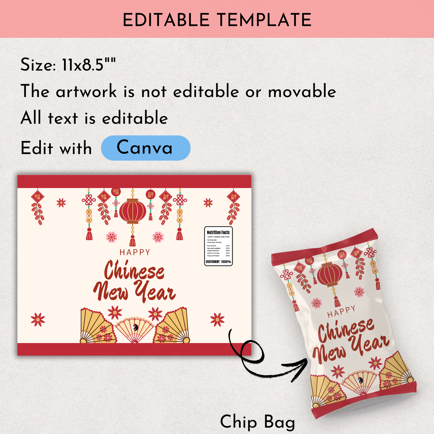Chinese New Year Chip Bag