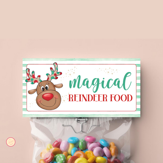 Magical Reindeer Food Treat Bag Topper