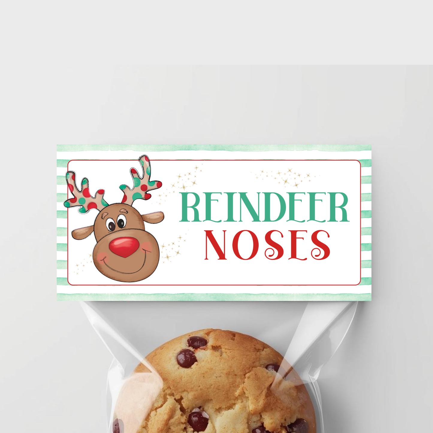 Reindeer Noses Treat Bag Topper | Printable