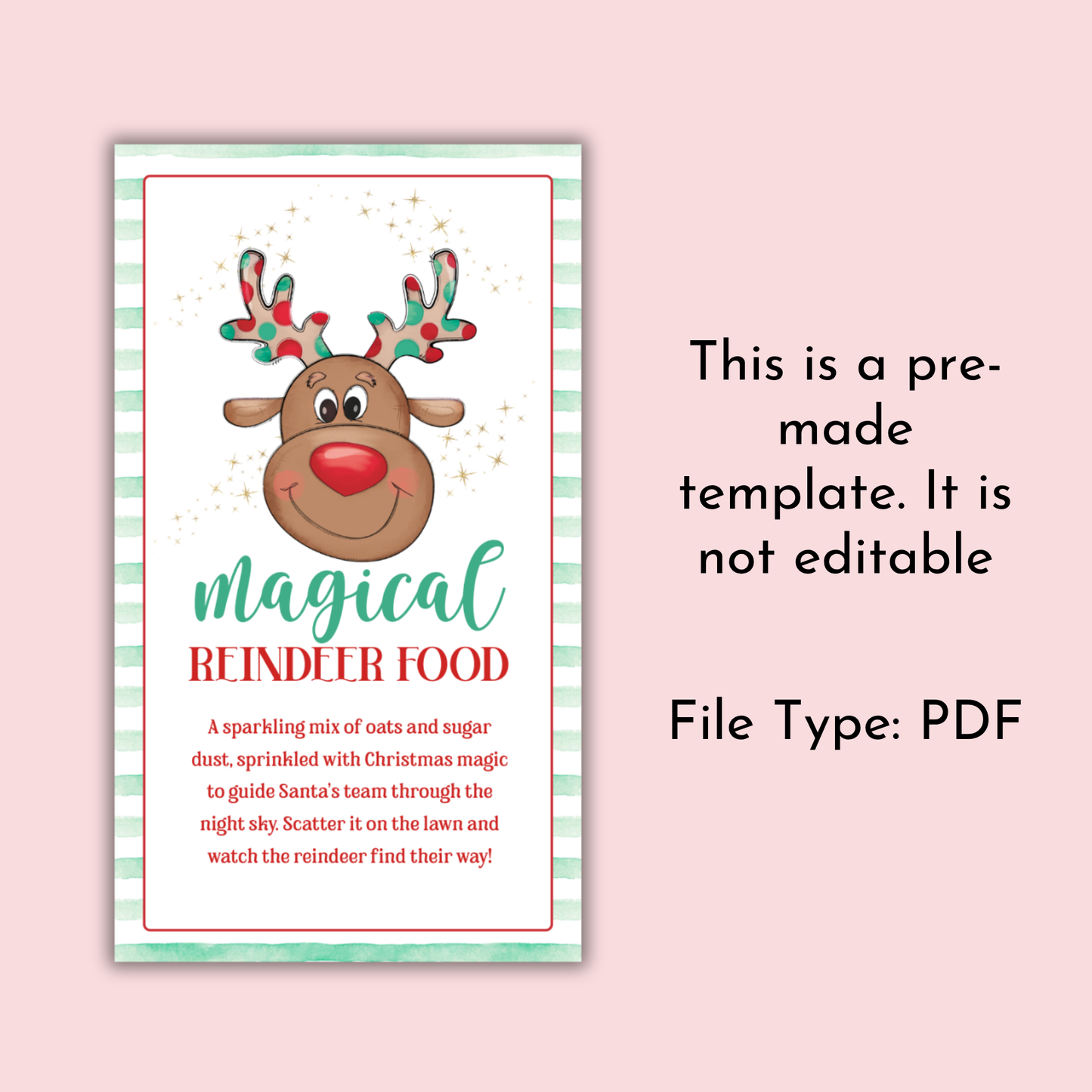 Magical Reindeer Food Tag | printable