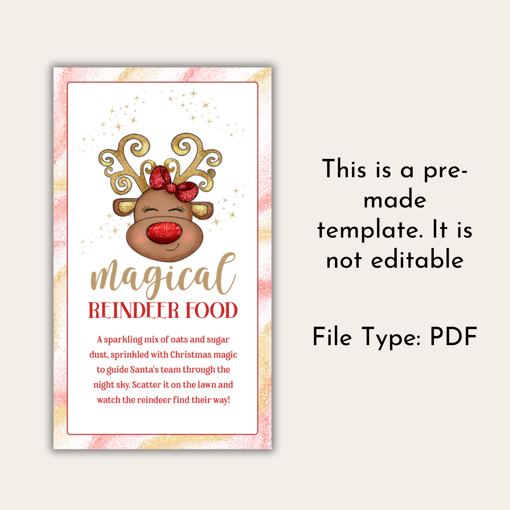 Magical Reindeer Food Tag
