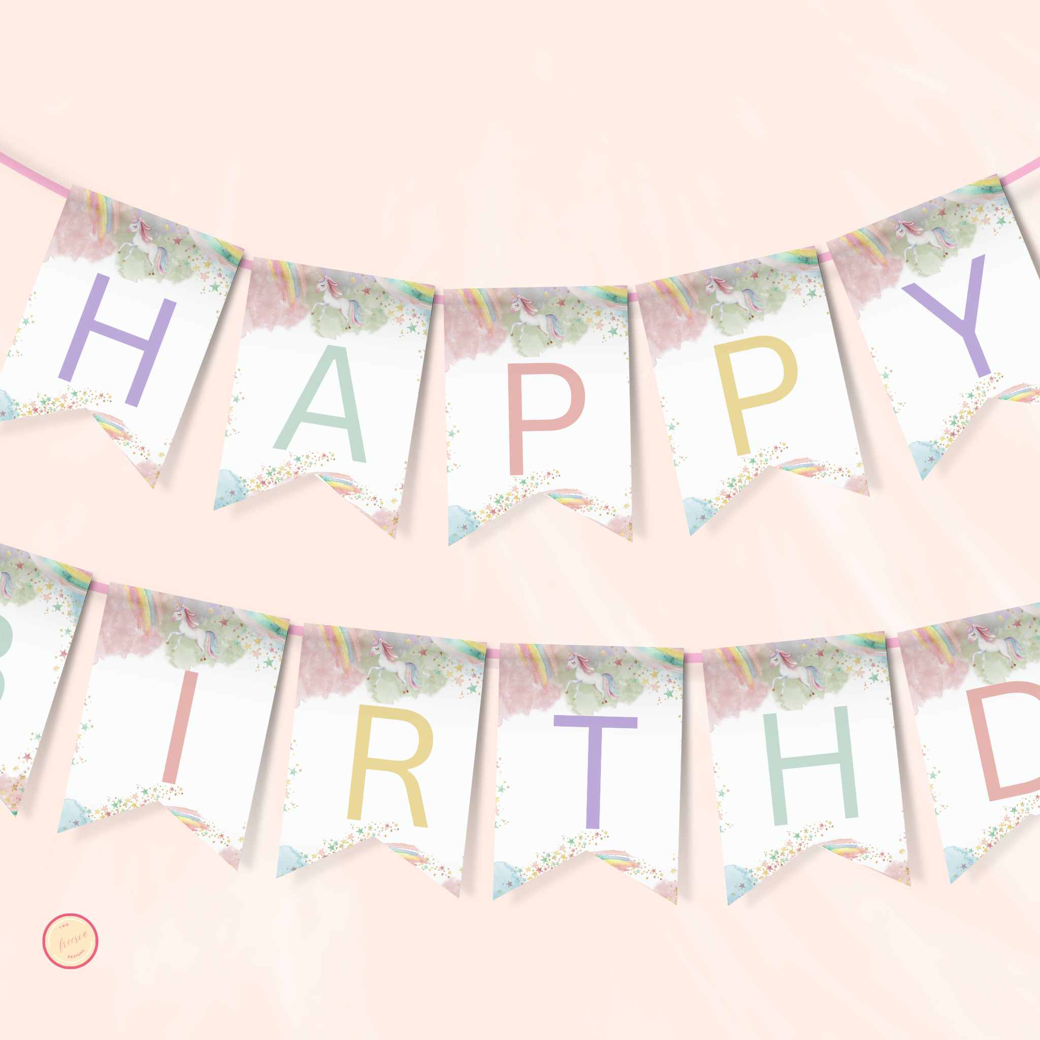 Unicorn Birthday Party Banner
