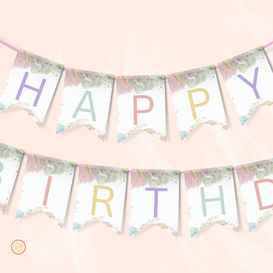 Unicorn Birthday Party Banner