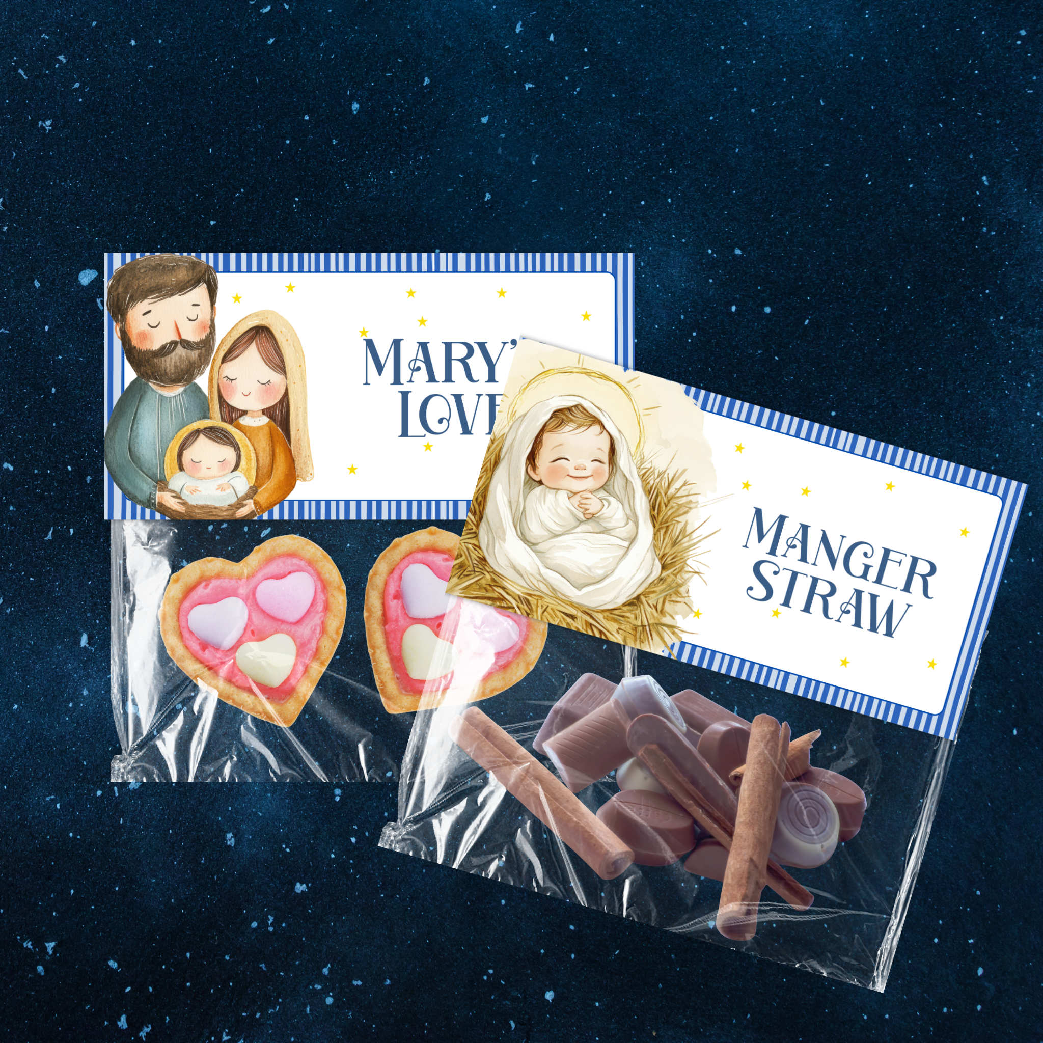 Nativity Treat Bag Toppers Set | Editable