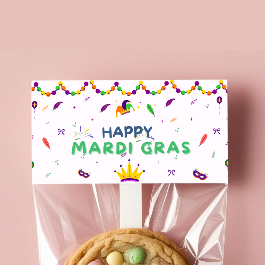Mardi Gras Treat Bag Topper