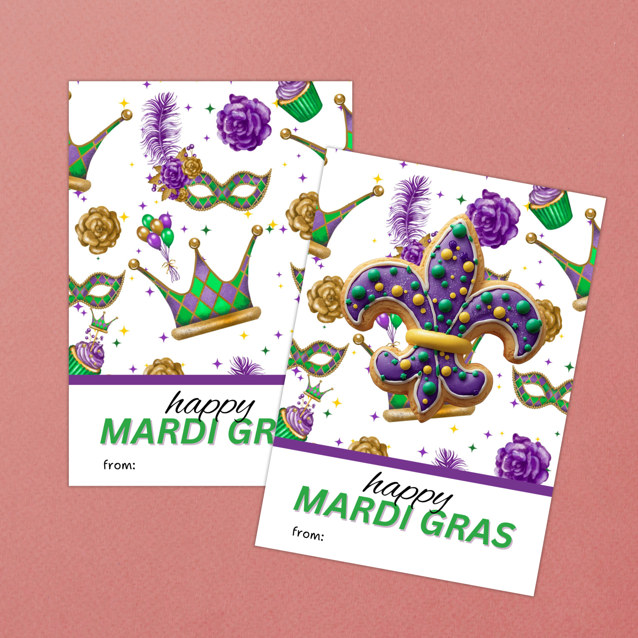 Mardi Gras Cookie Card