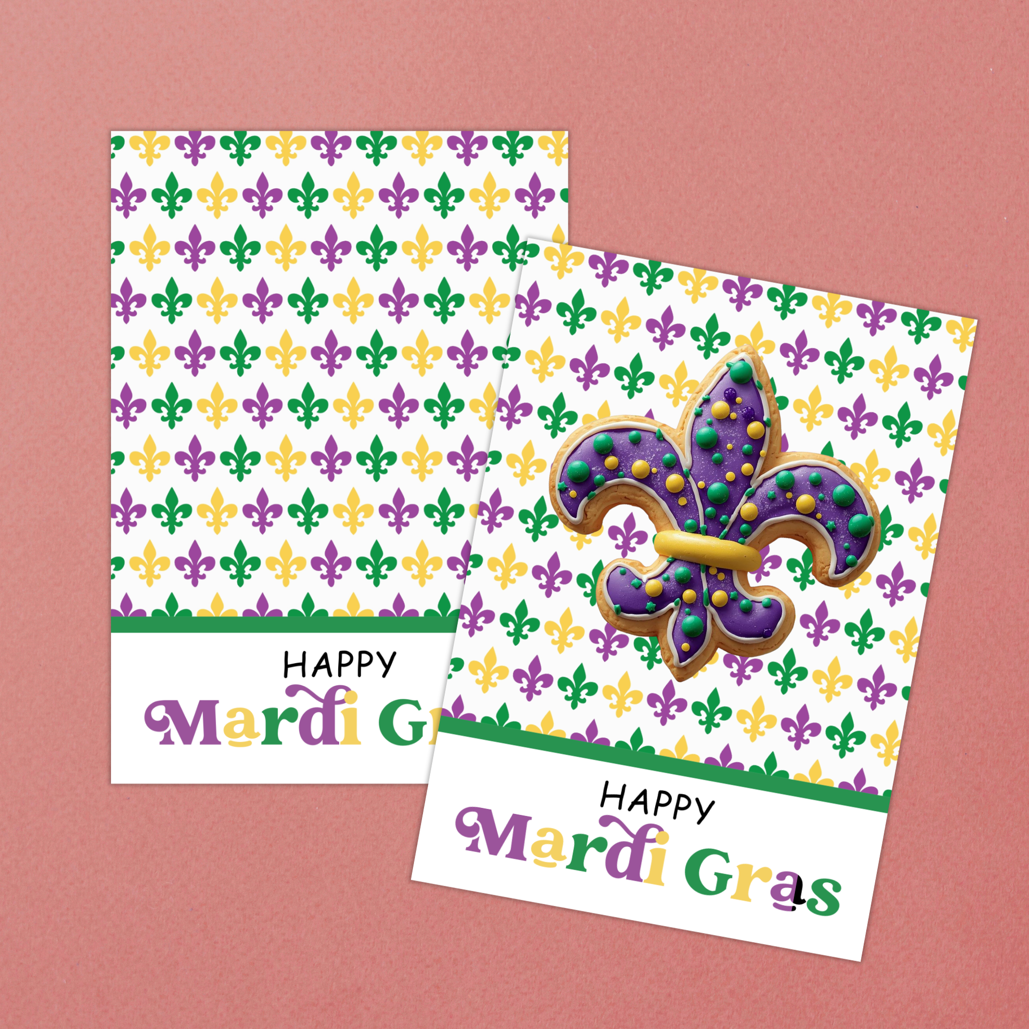 Mardi Gras Cookie Card