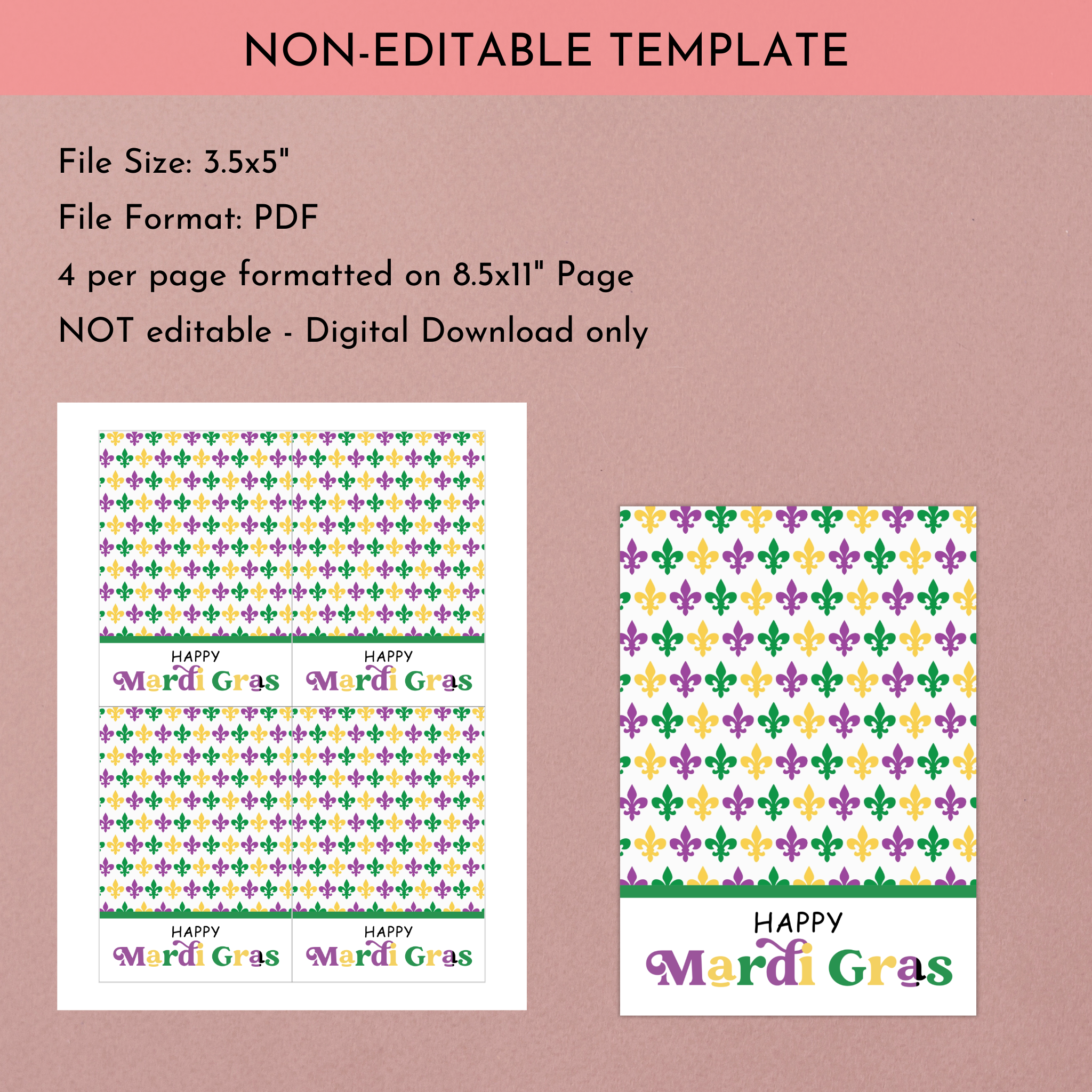 Mardi Gras Cookie Card