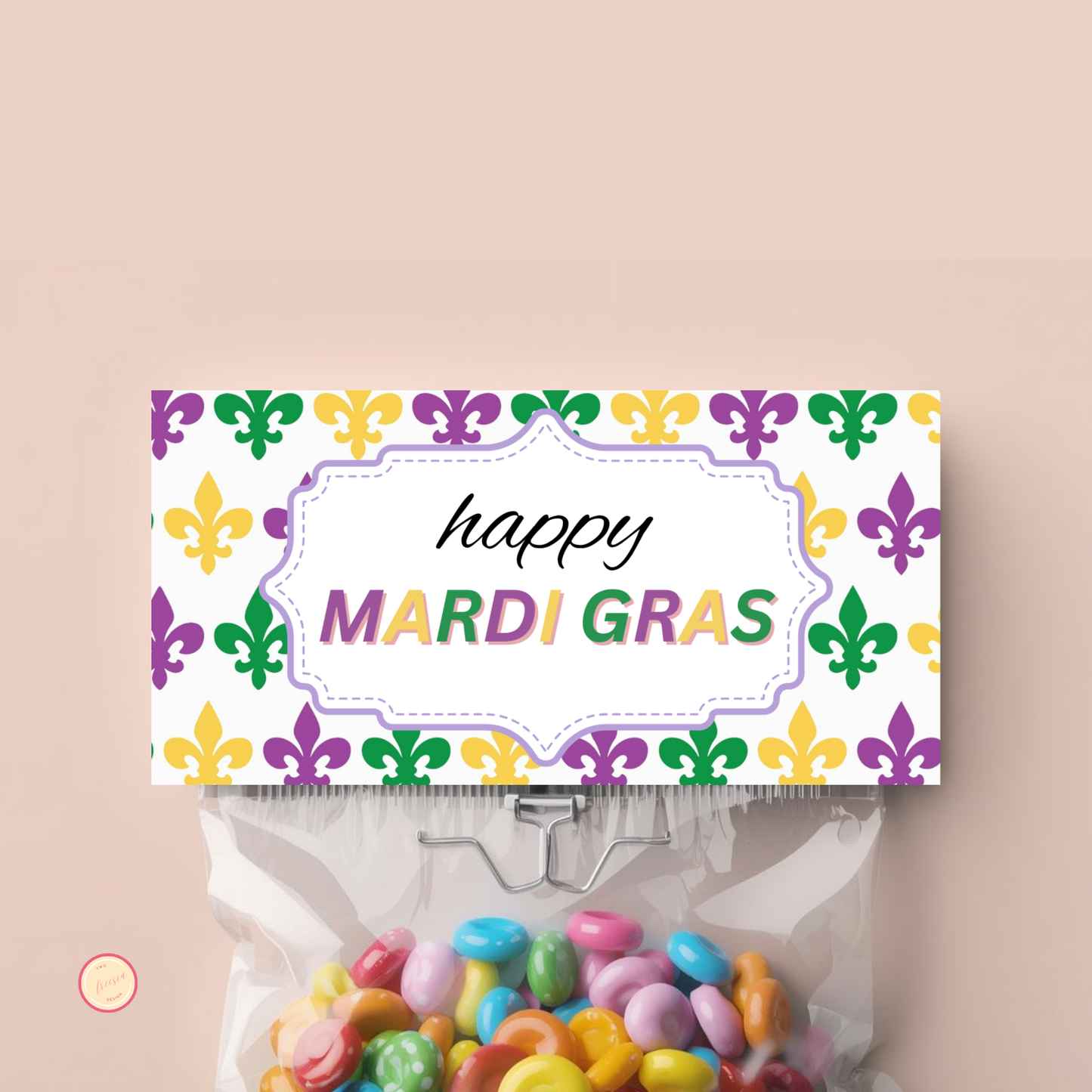 Mardi Gras Treat Topper