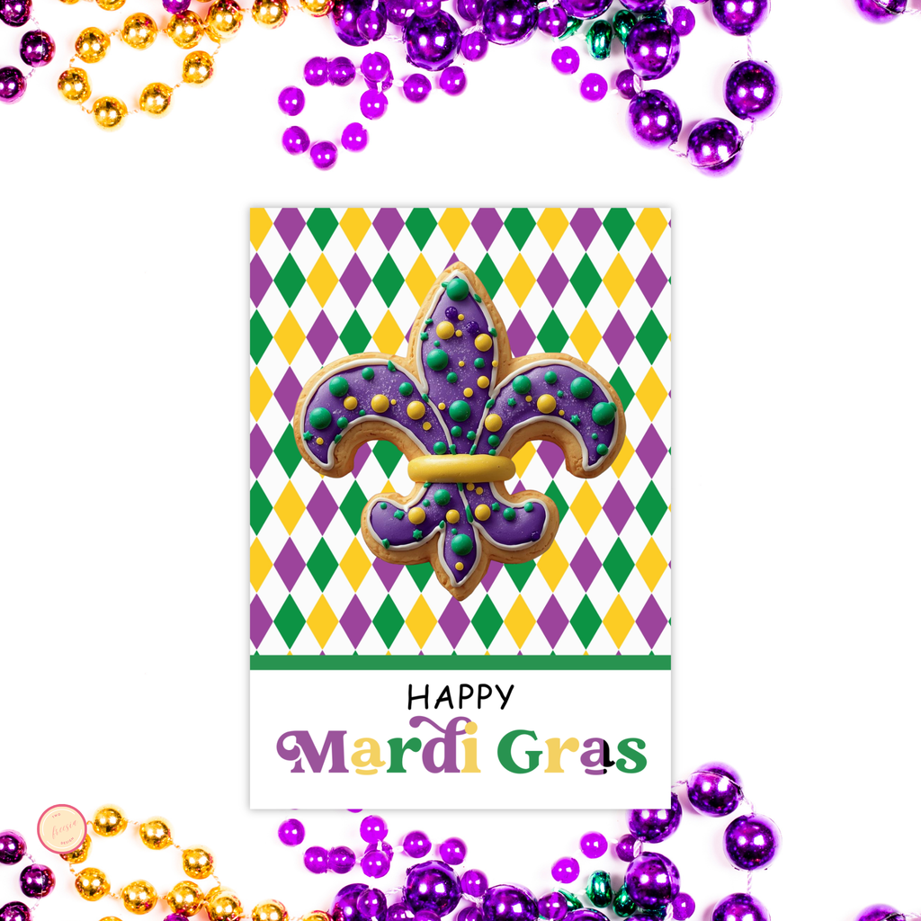 Mardi Gras Cookie Card
