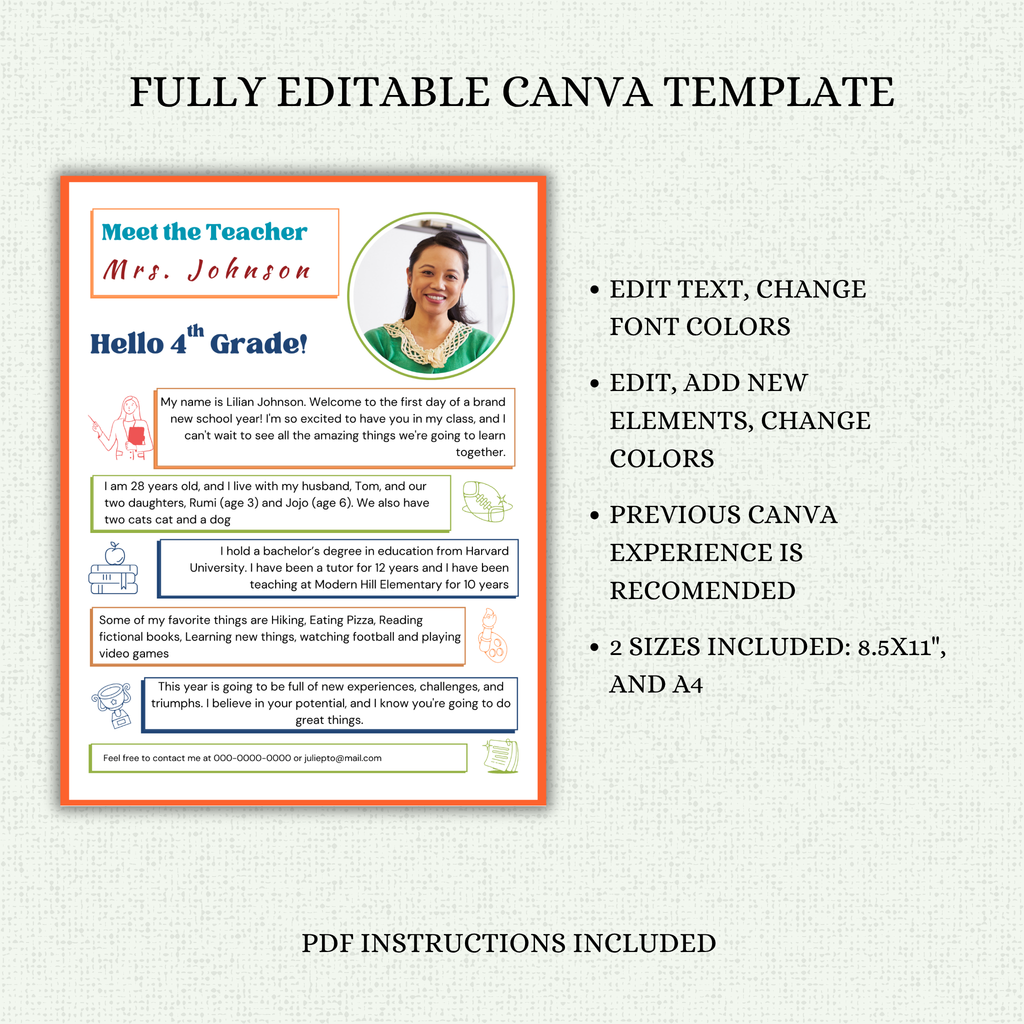 Meet the Teacher Template - Boho