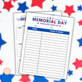Memorial Day Potluck Sign Up Sheet Template
