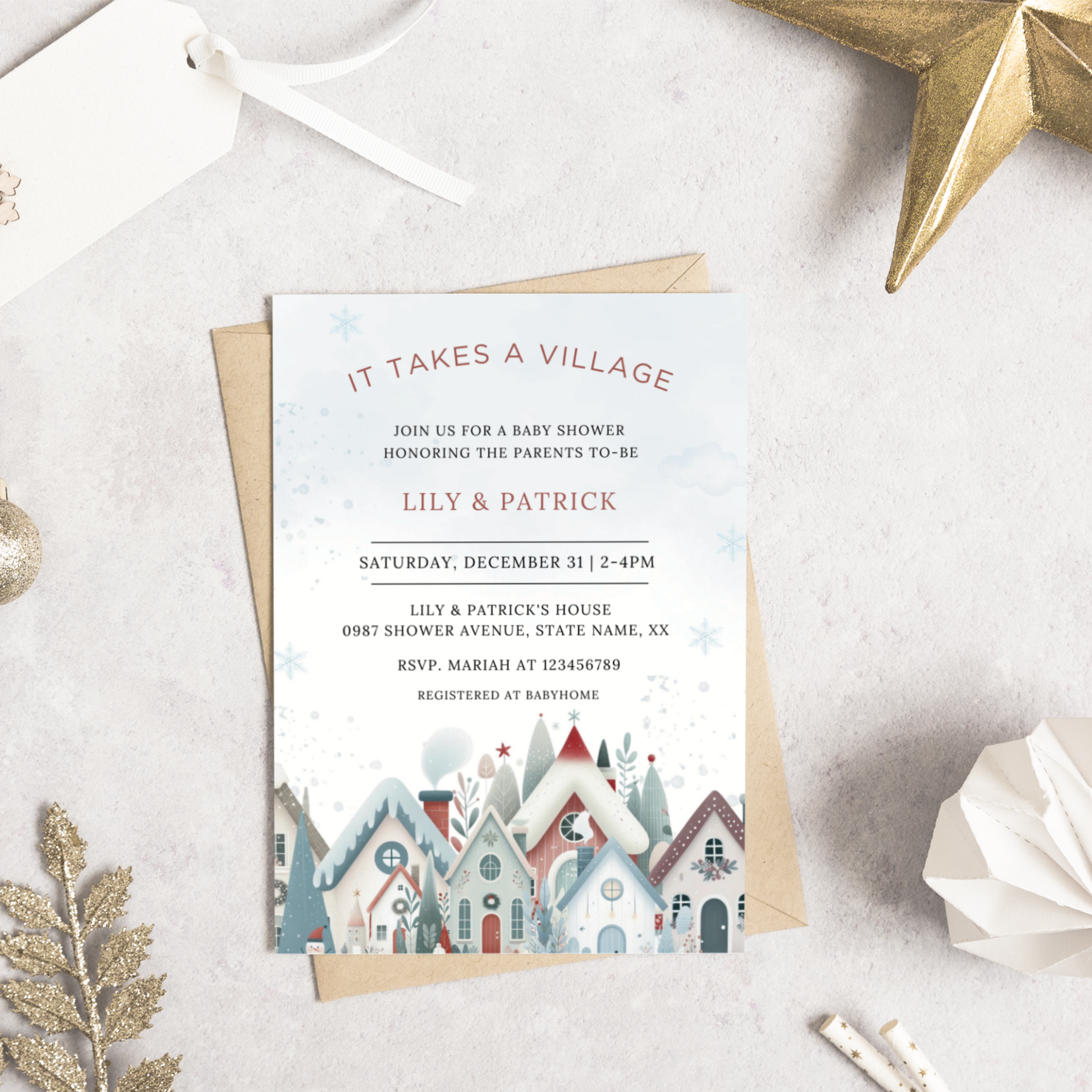 It Takes A Village Baby Shower Invitation