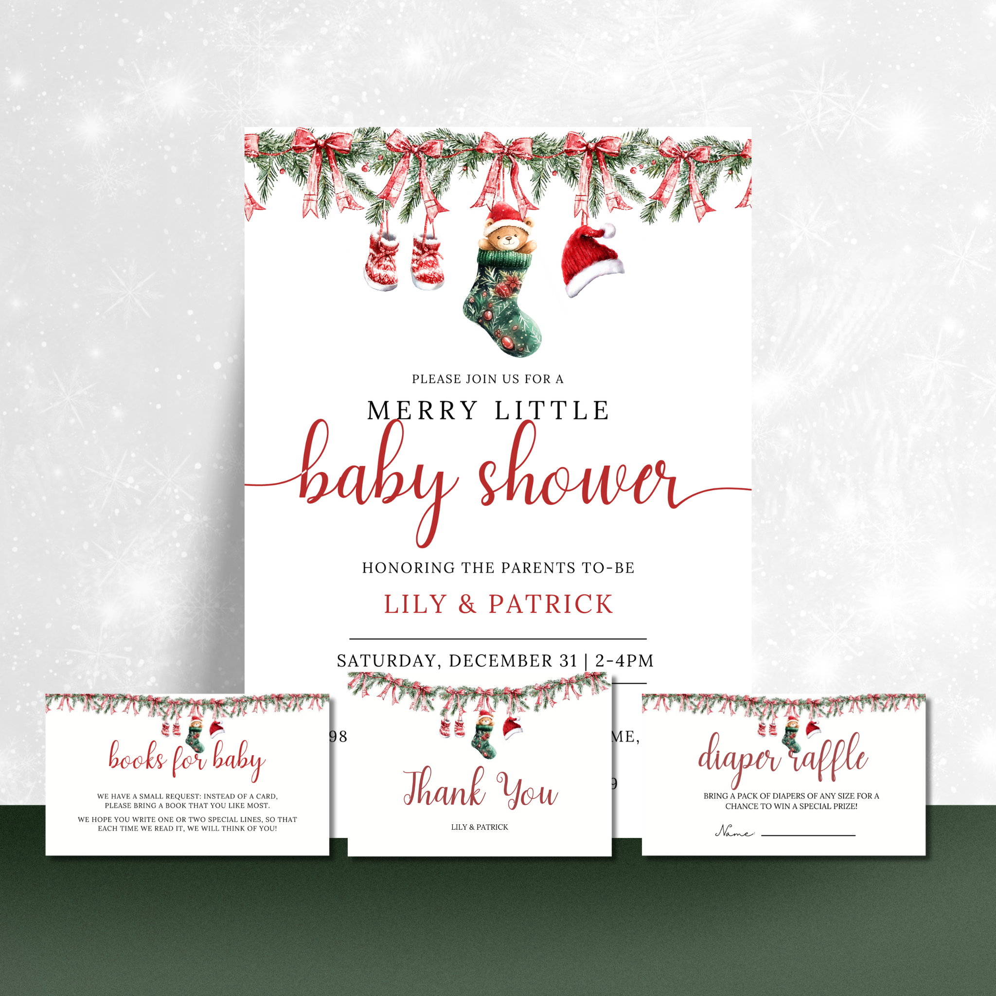 Merry Little Baby Shower Invitation Bundle