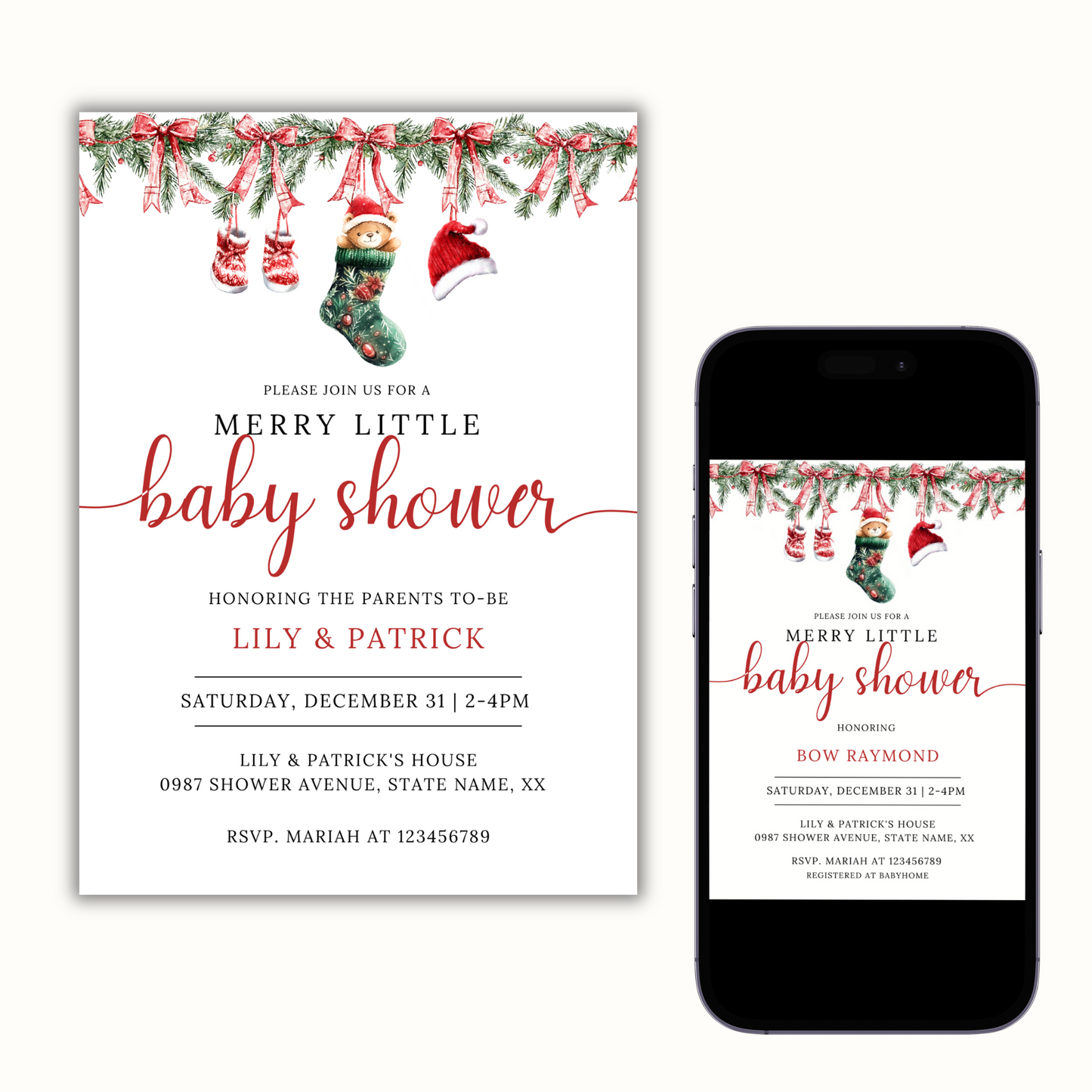 Merry Little Baby Shower Invitation