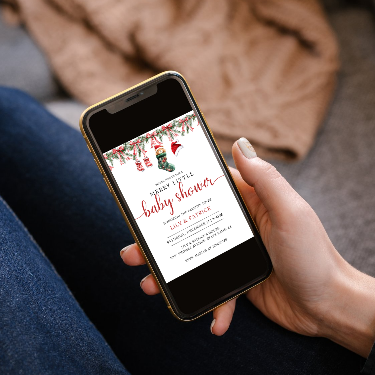 Merry Little Baby Shower Invitation