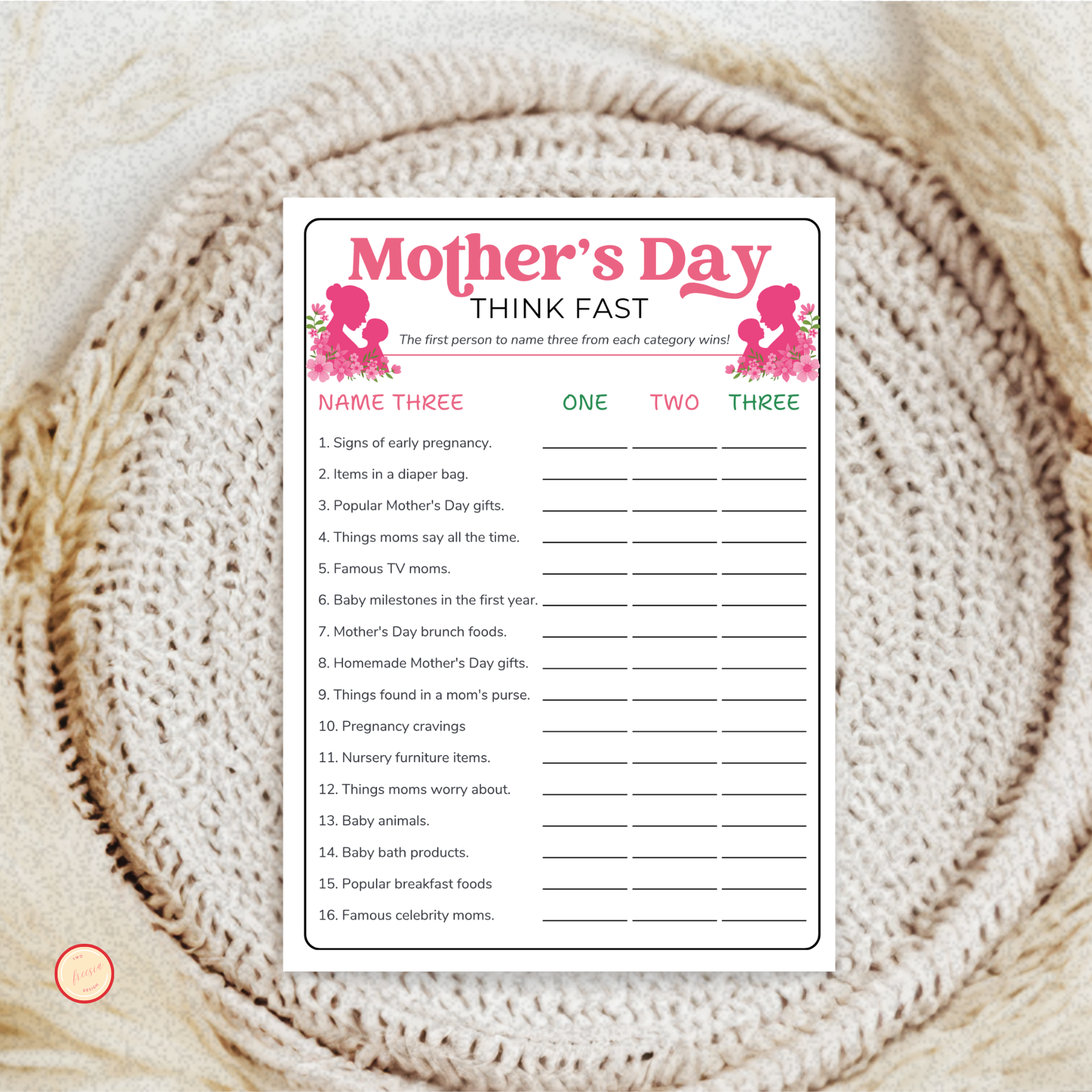 Think Fast Game | Mother's Day