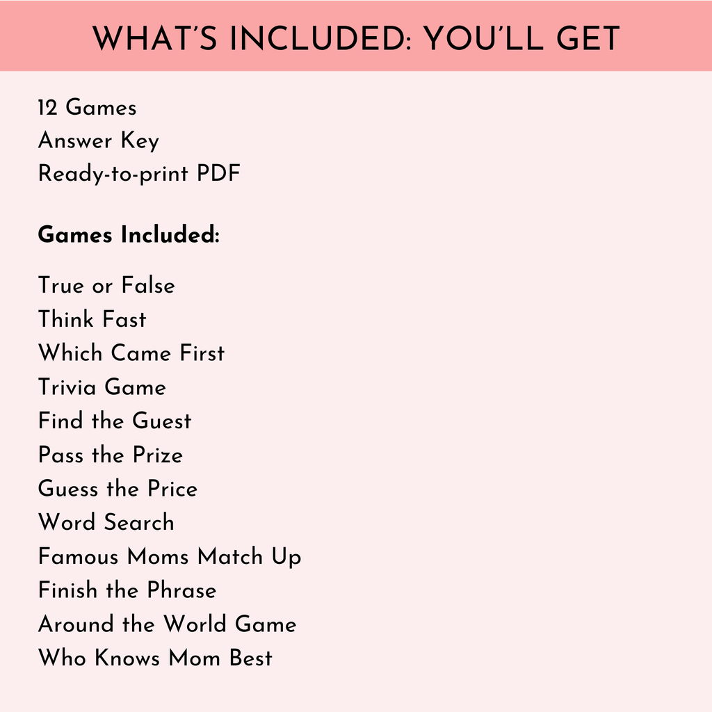12 Mother's Day Games