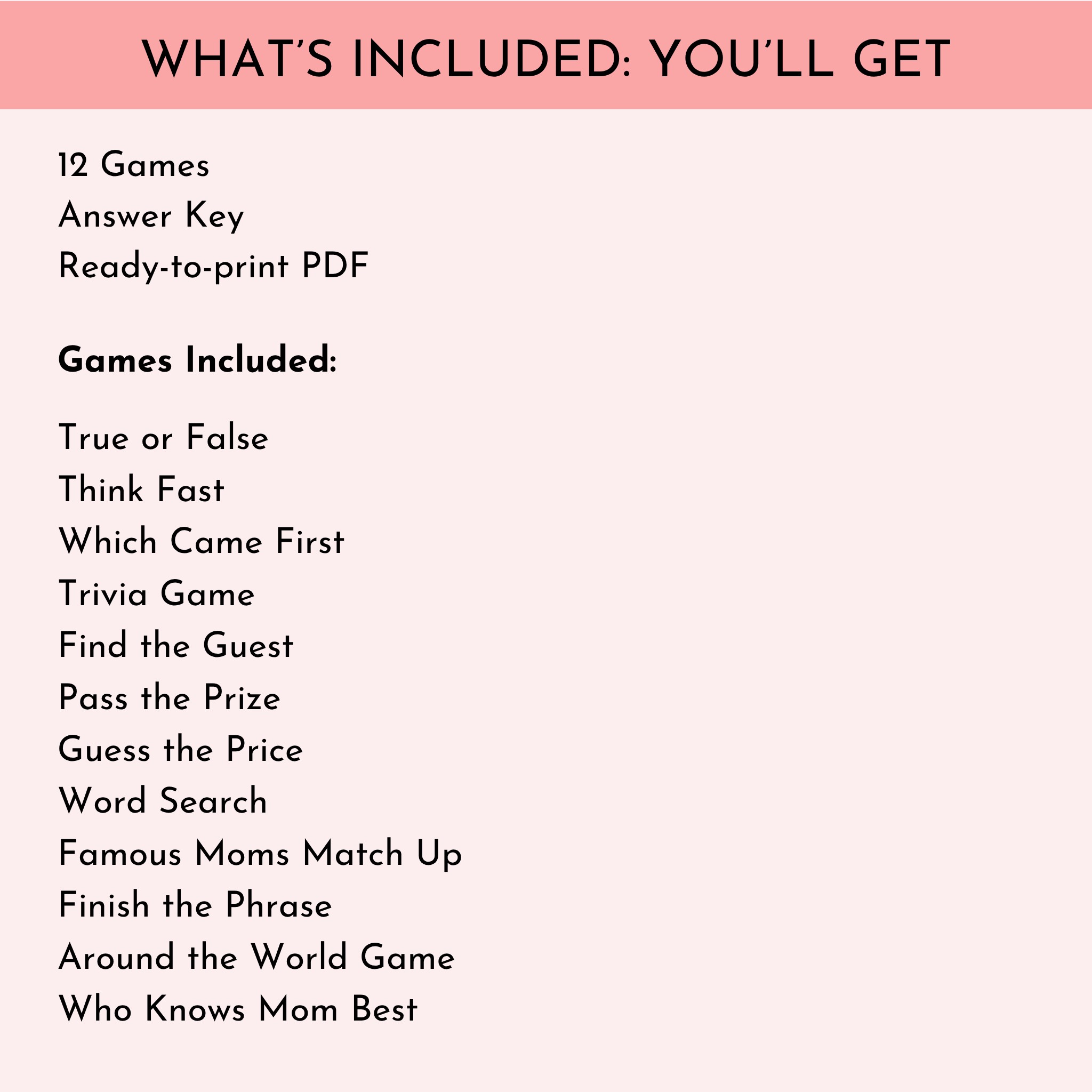 12 Mother's Day Games