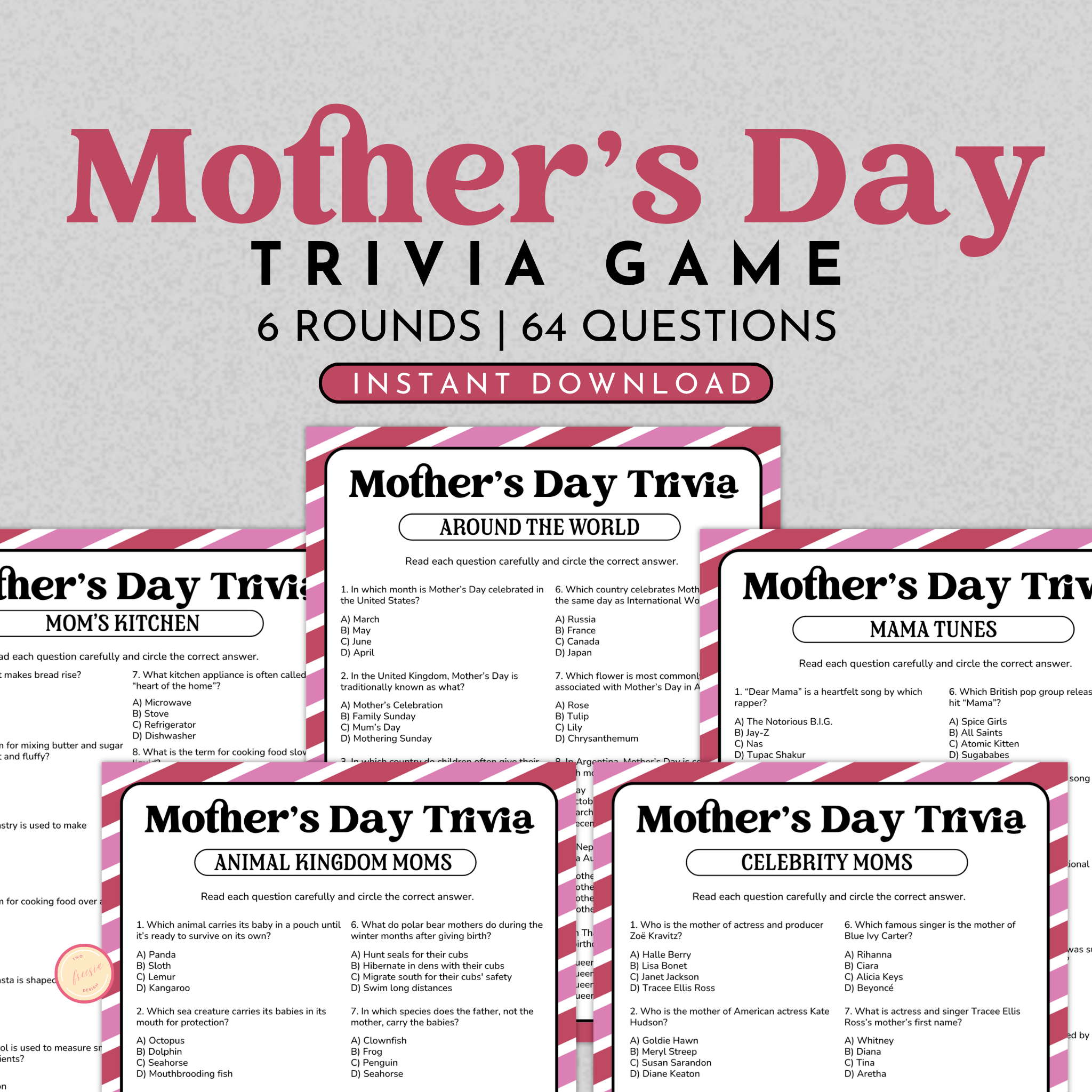 Mother's Day Trivia Game Bundle
