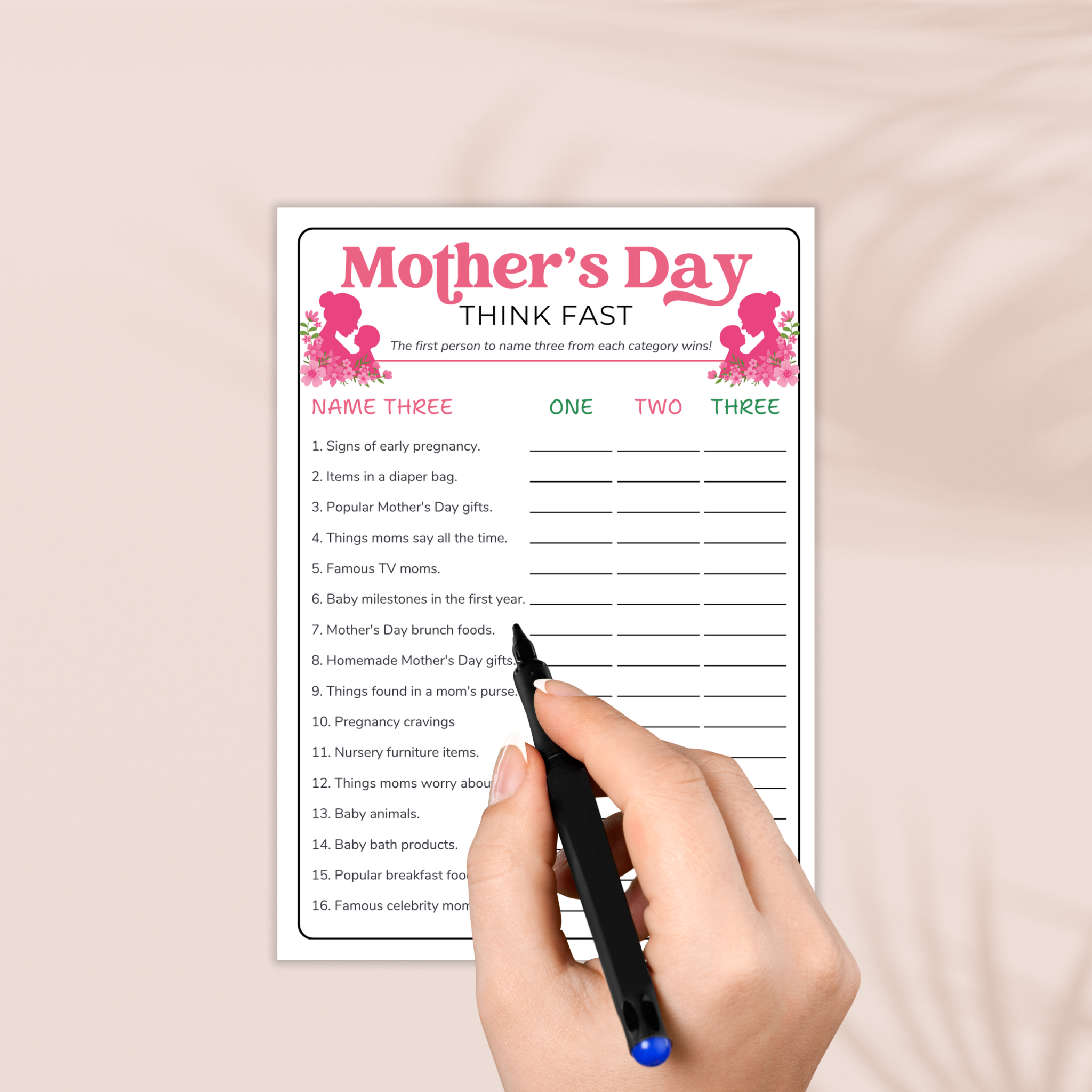 Think Fast Game | Mother's Day