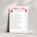 True or False Game | Mother's Day