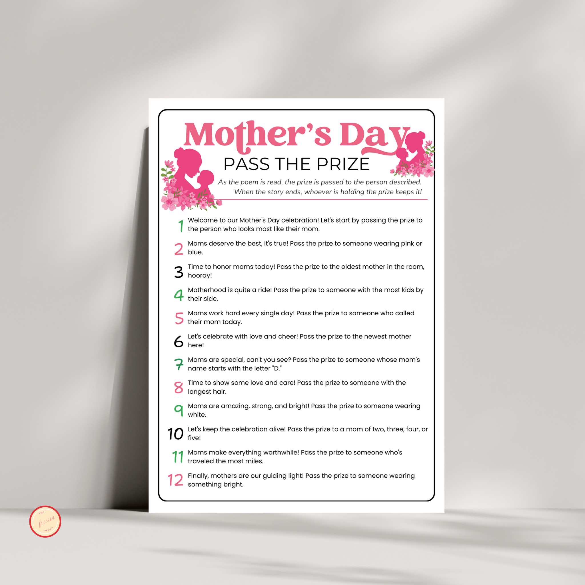 Pass the Prize Game | Mother's Day