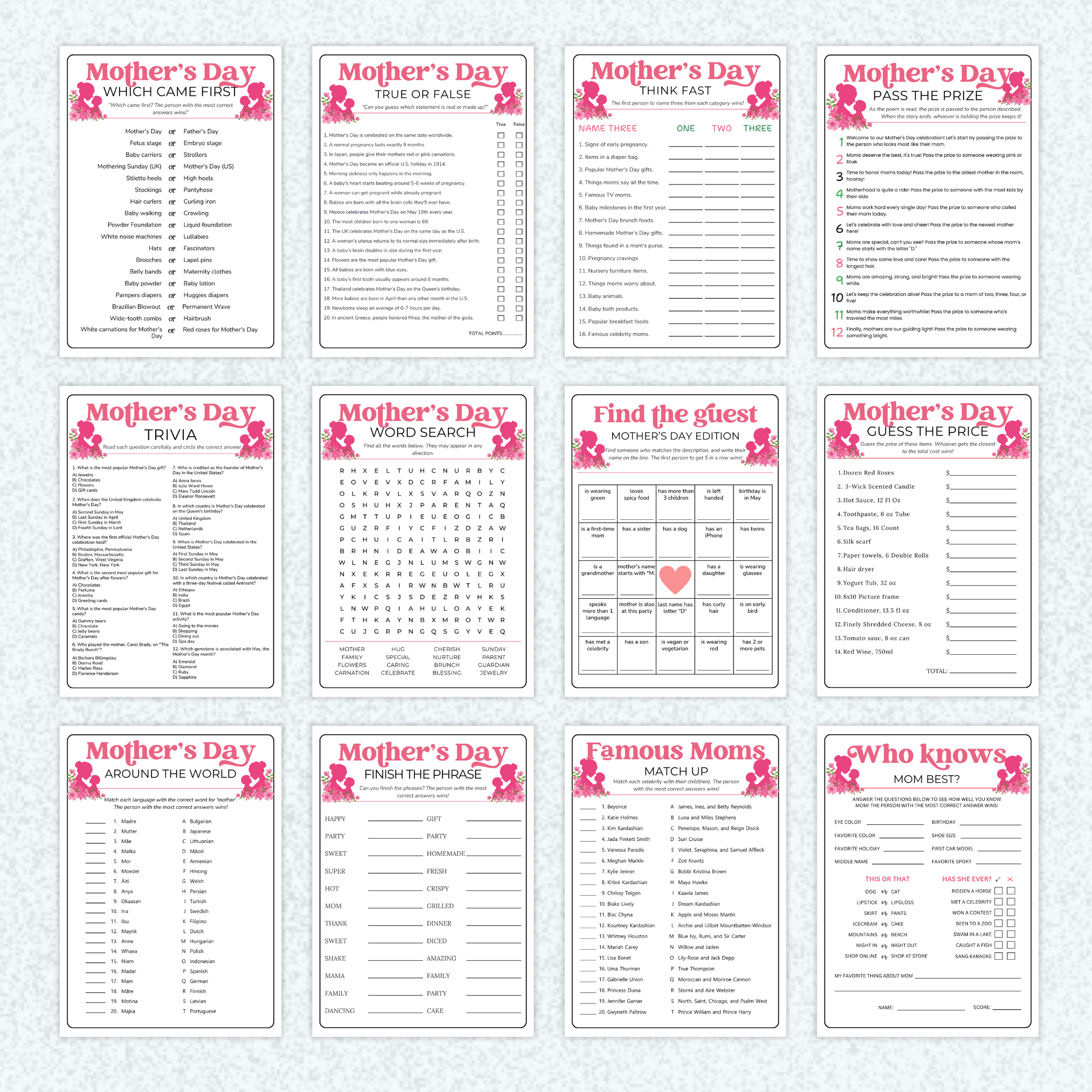 12 Mother's Day Games