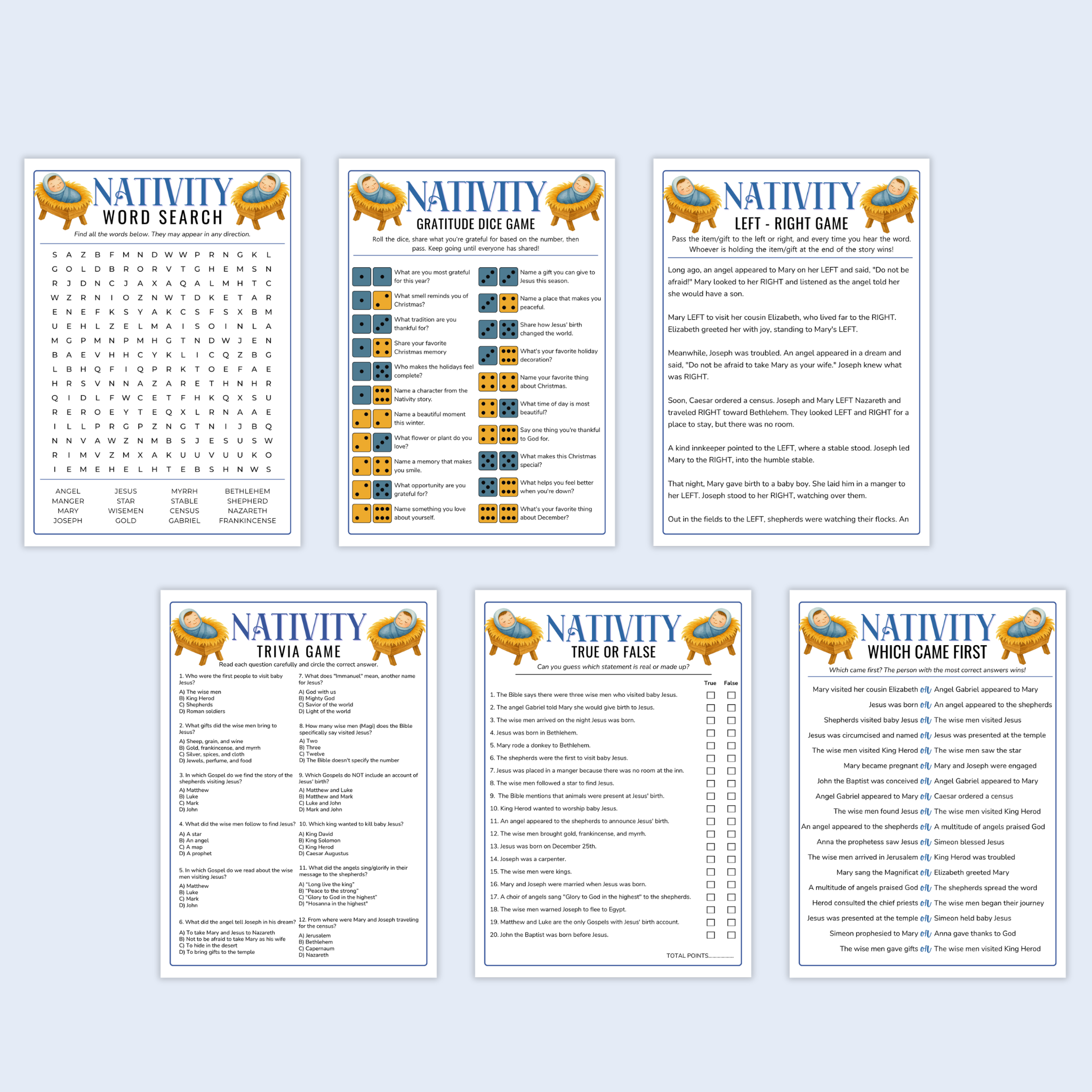 6 Nativity Party Games