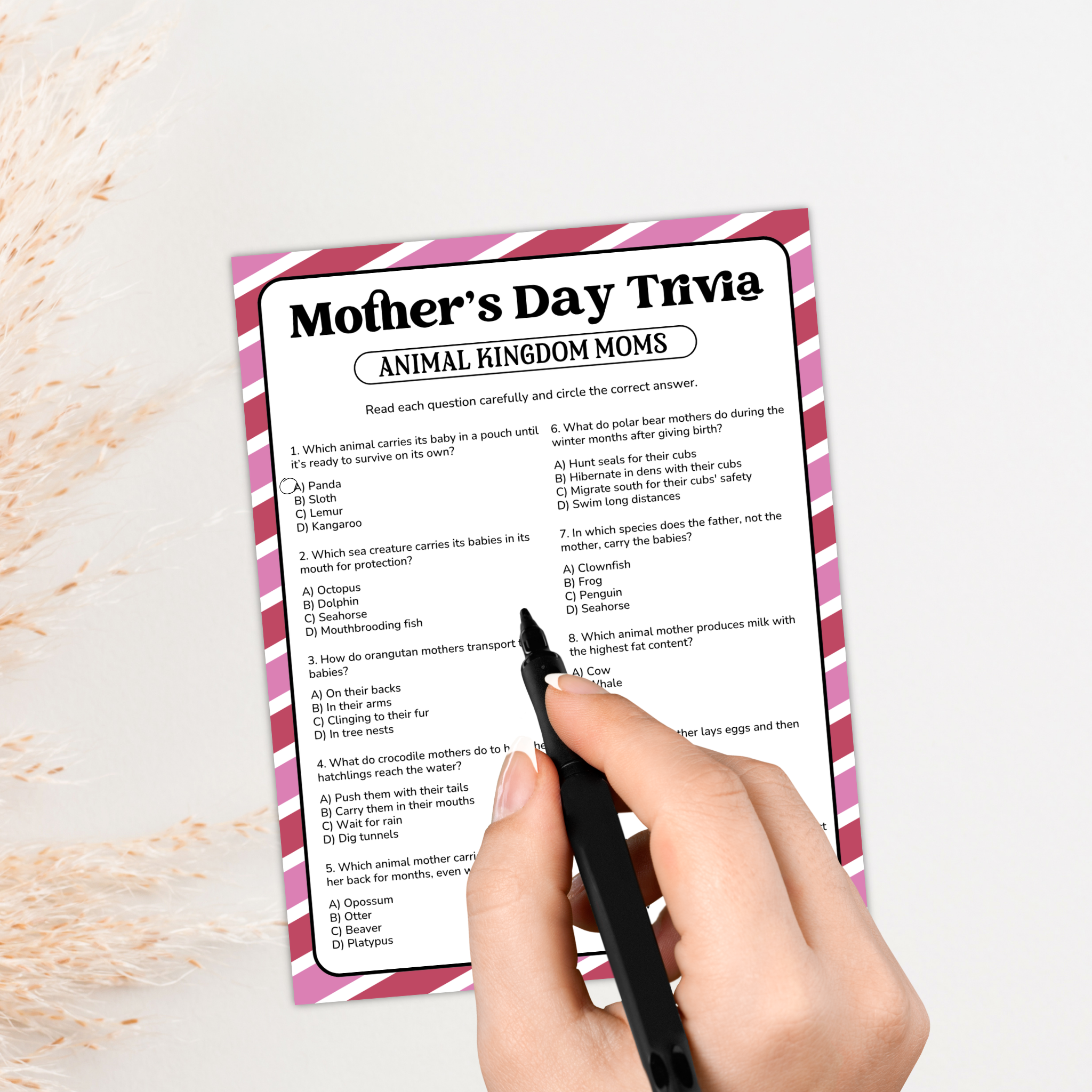 Mother's Day Trivia Game Bundle