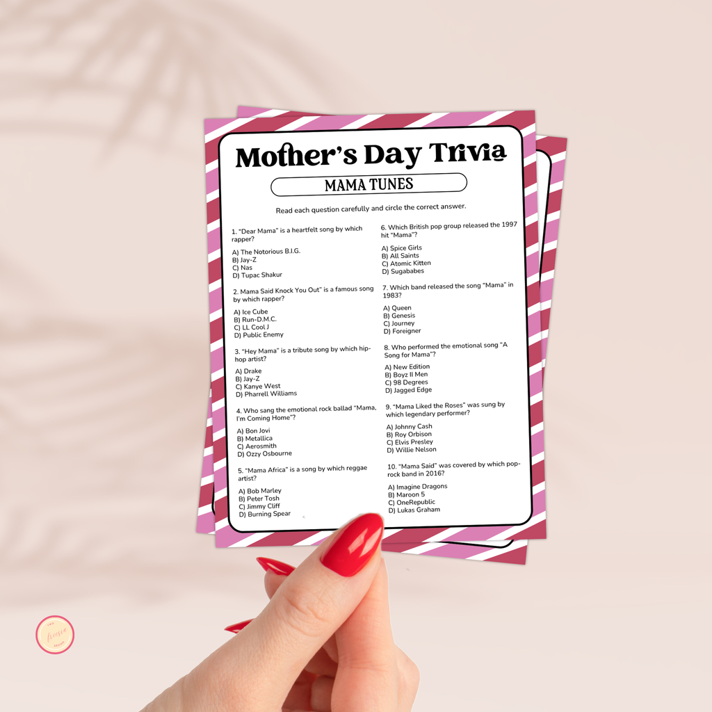 Mama Tunes Trivia Game | Mother's Day