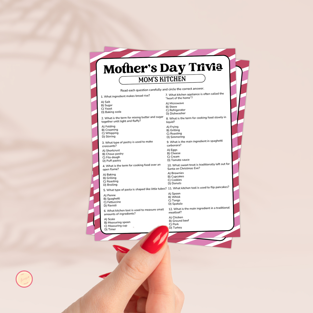 Mom's Kitchen Trivia Game | Mother's Day
