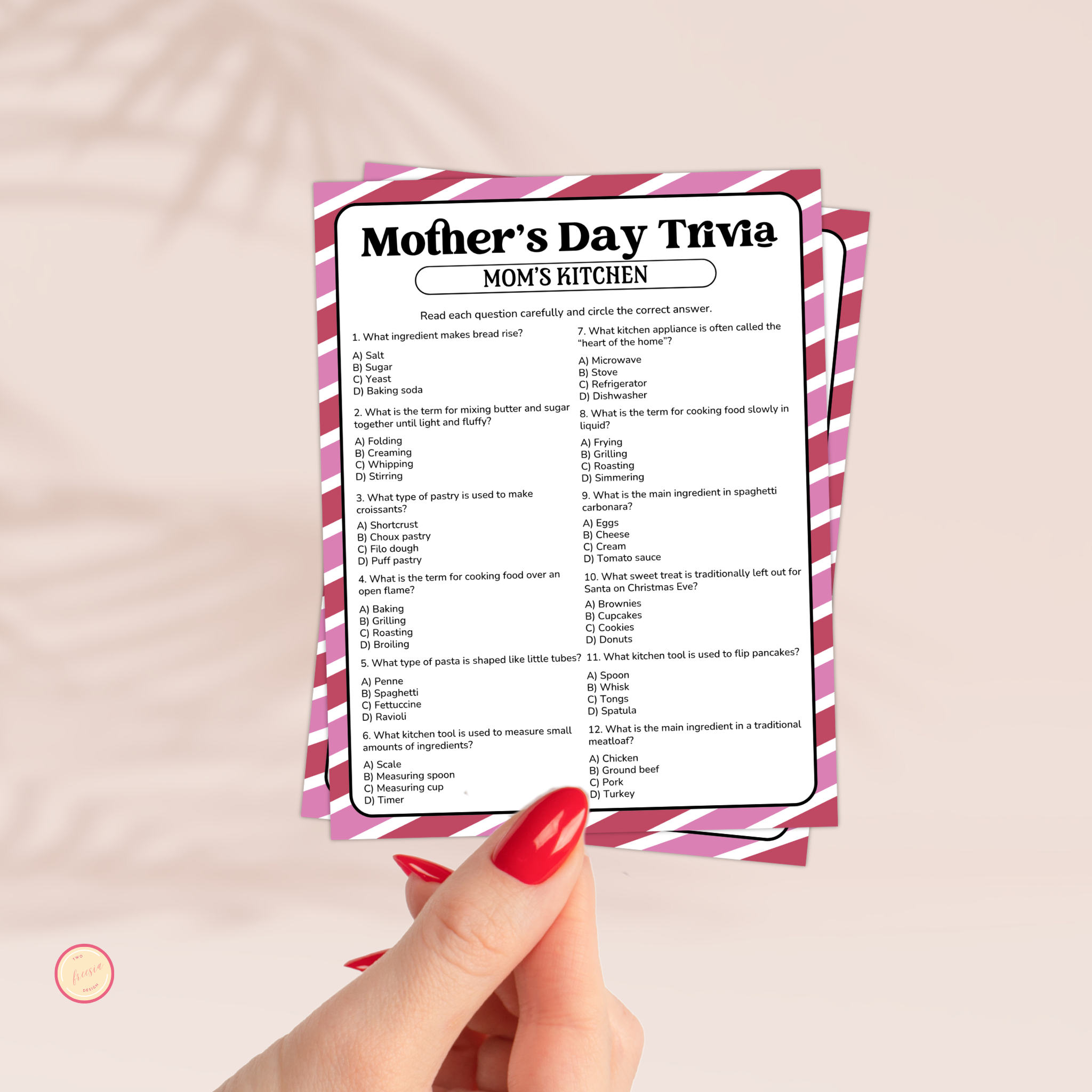 Mom's Kitchen Trivia Game | Mother's Day