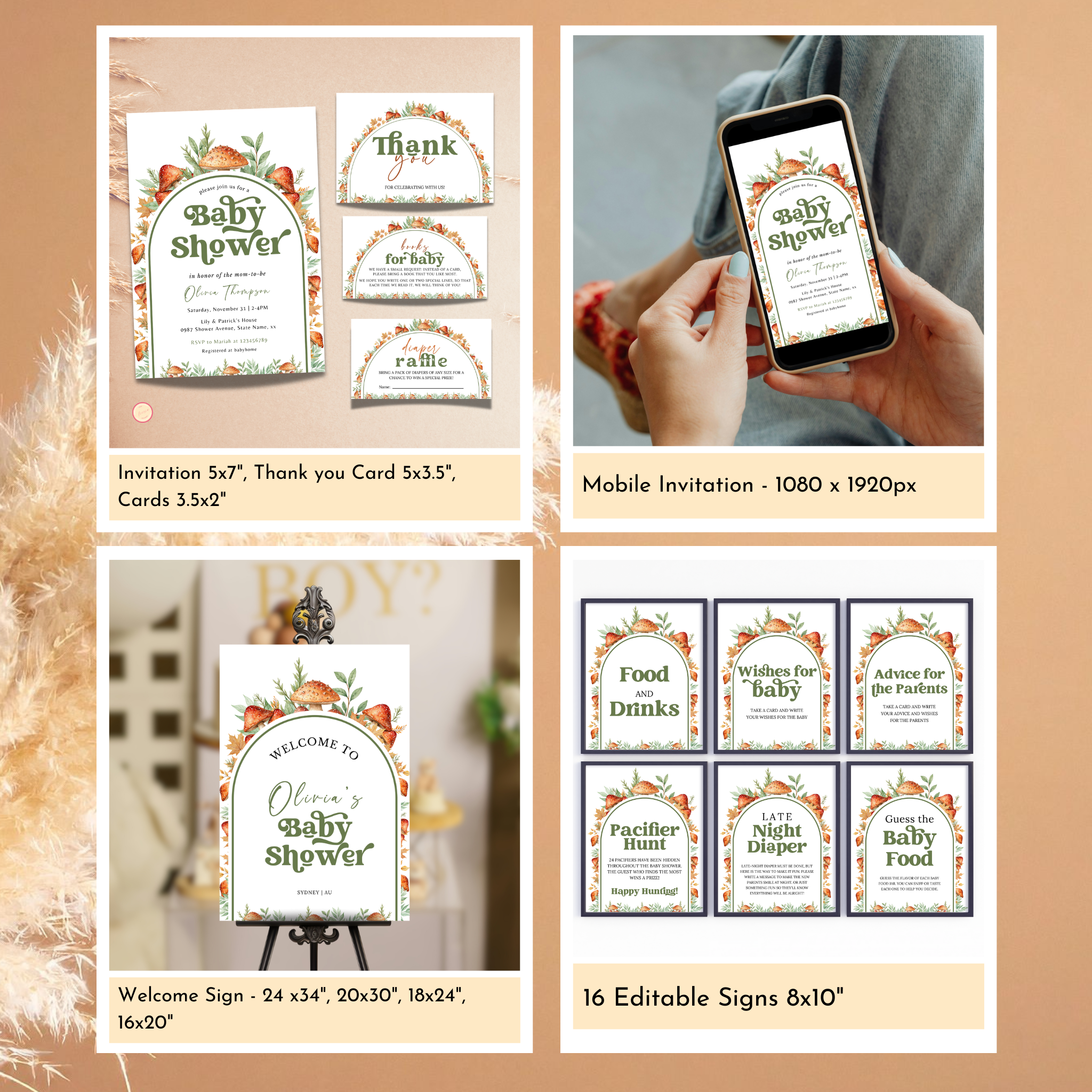 Mushroom Baby Shower Bundle