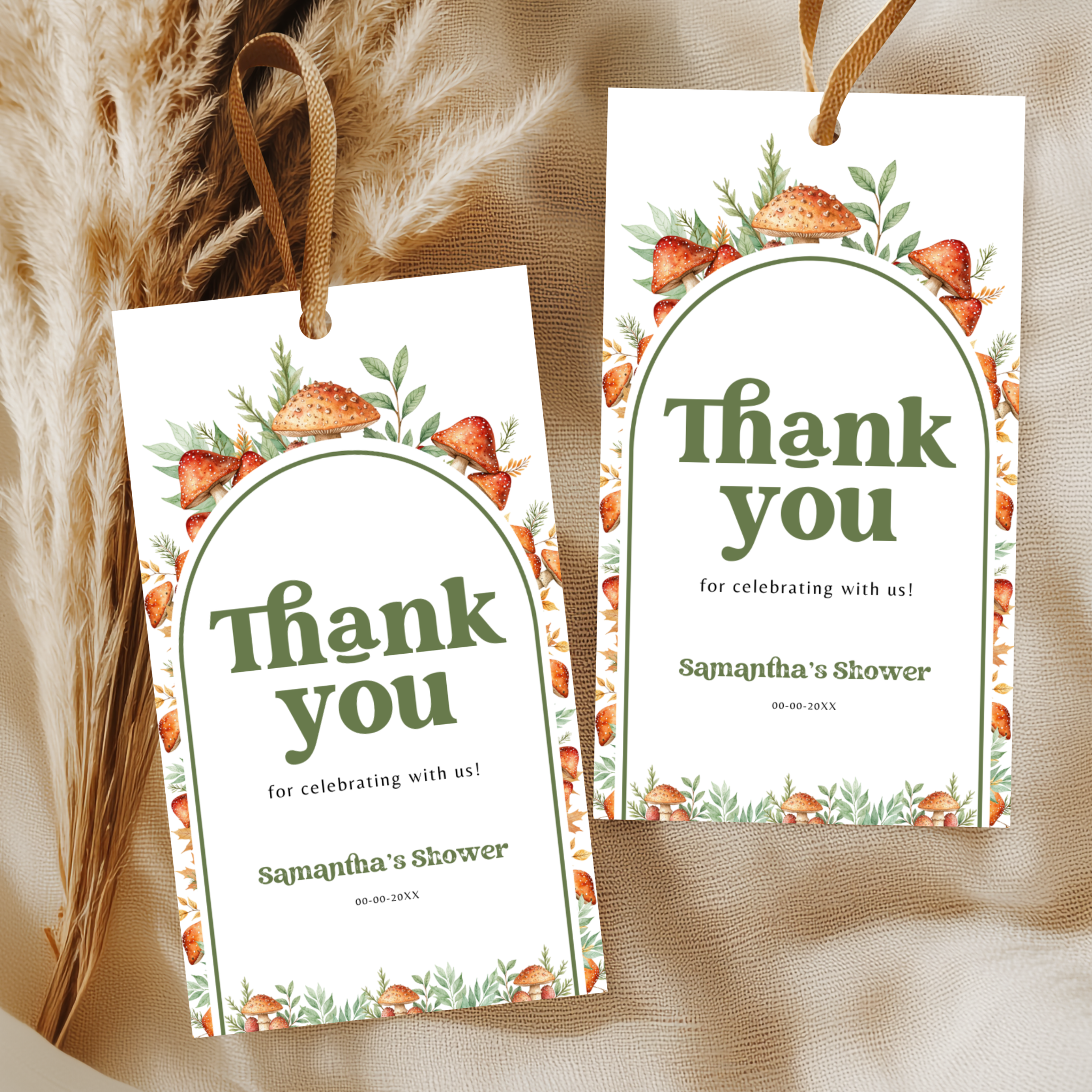 Mushroom Baby Shower Template Bundle