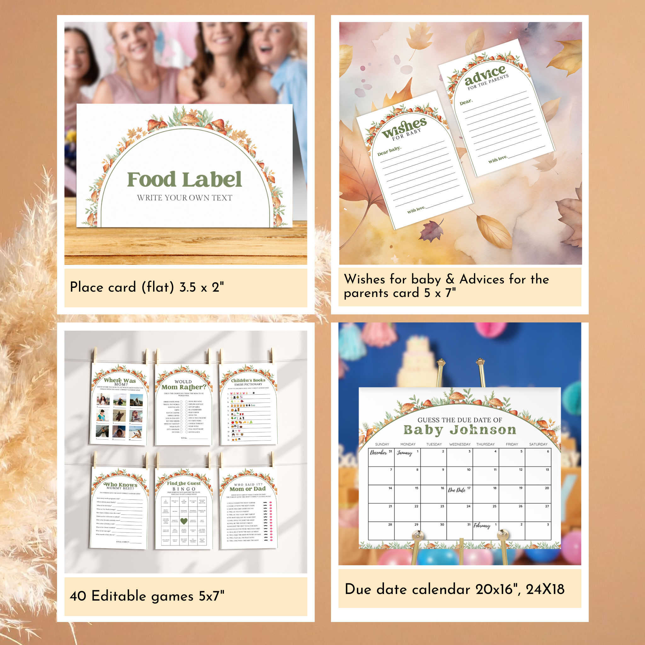 Mushroom Baby Shower Bundle