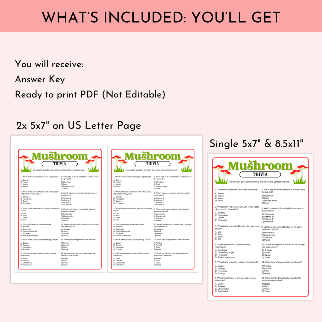 Mushroom Trivia Game