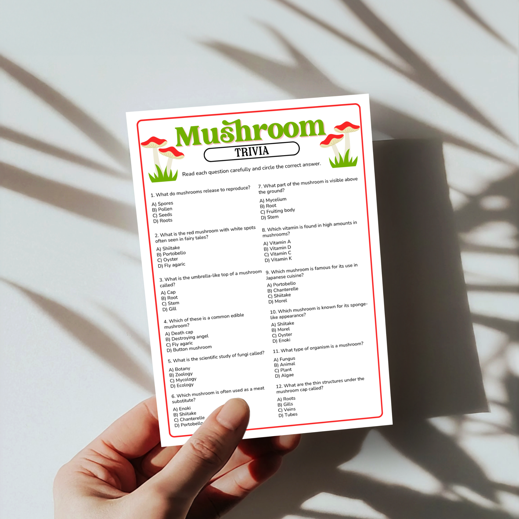 Mushroom Trivia Game
