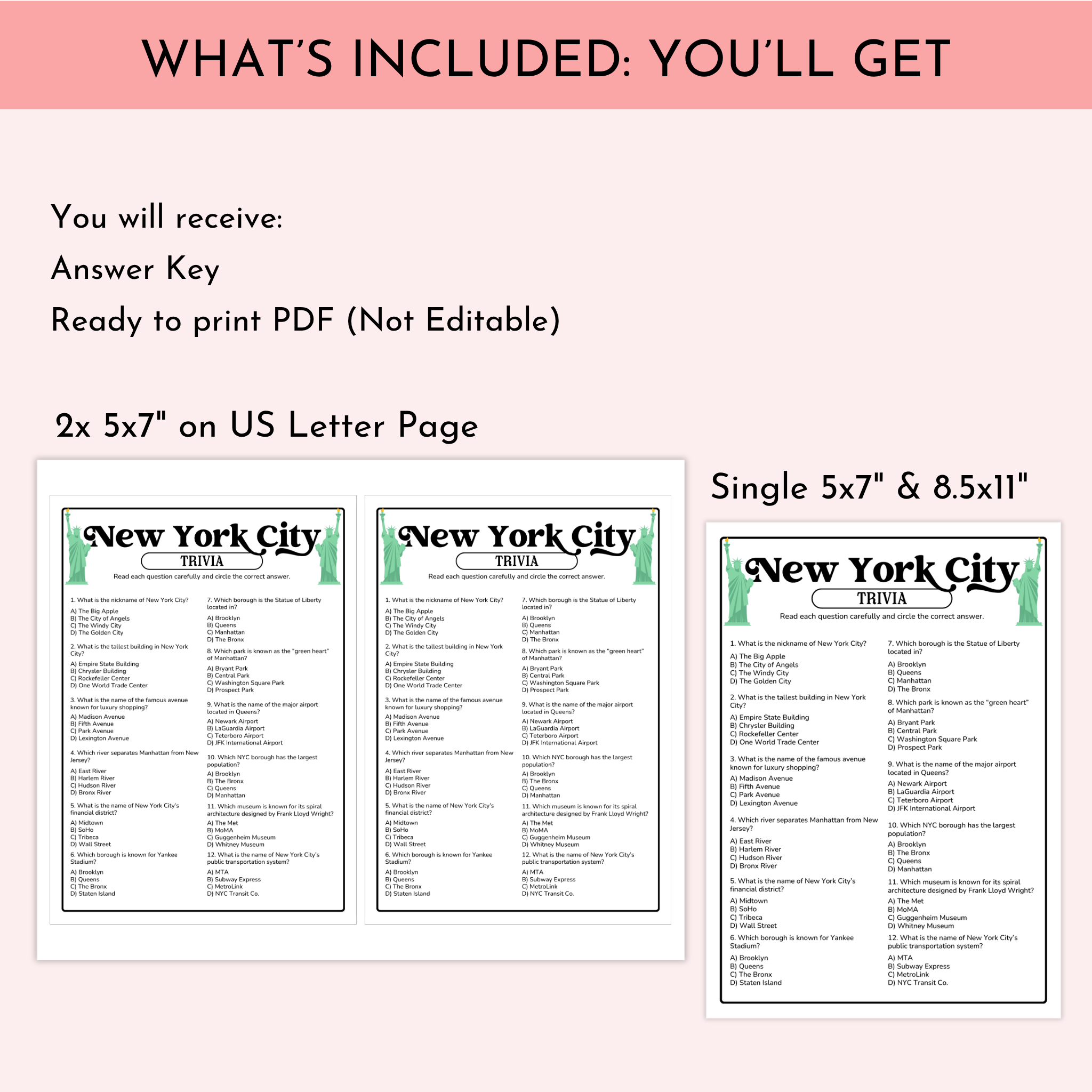 New York City Trivia Game