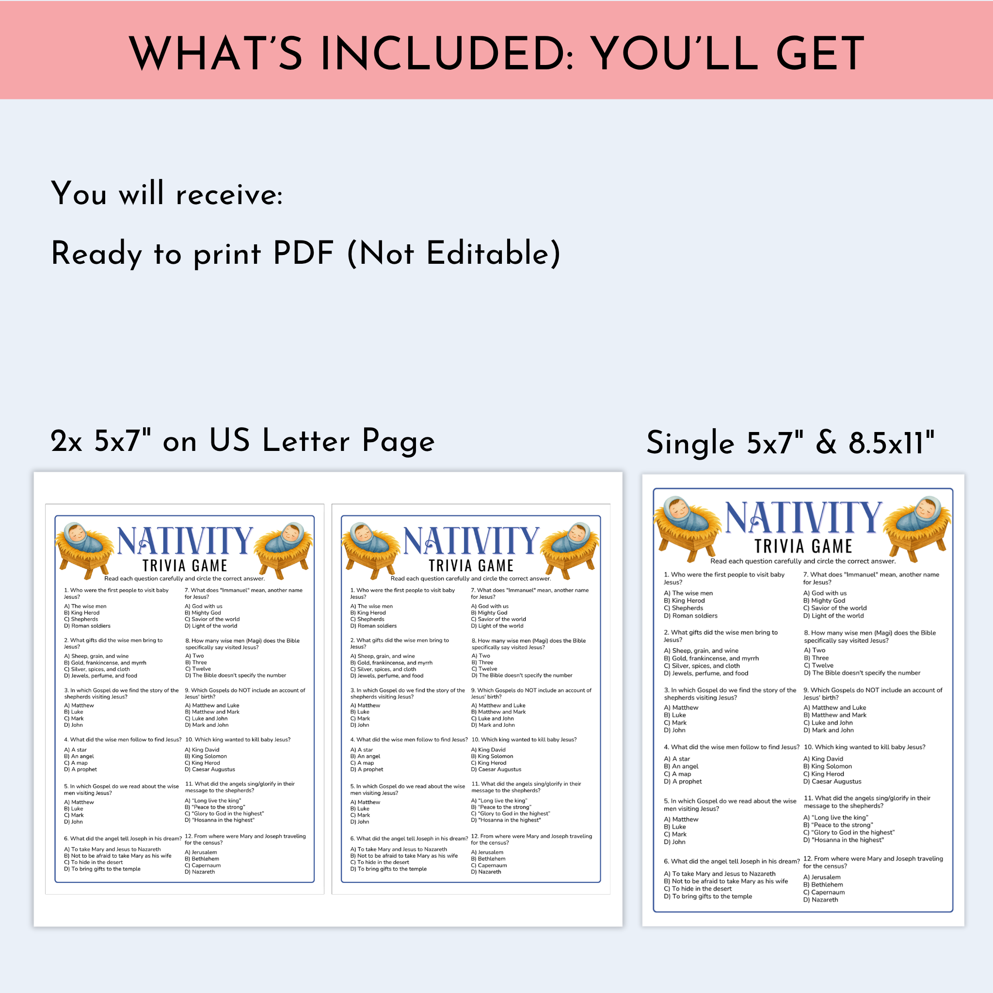 6 Nativity Party Games