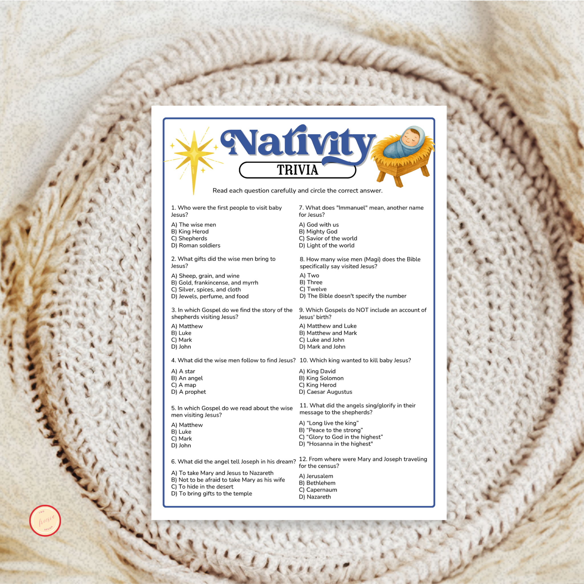 Nativity Trivia Game