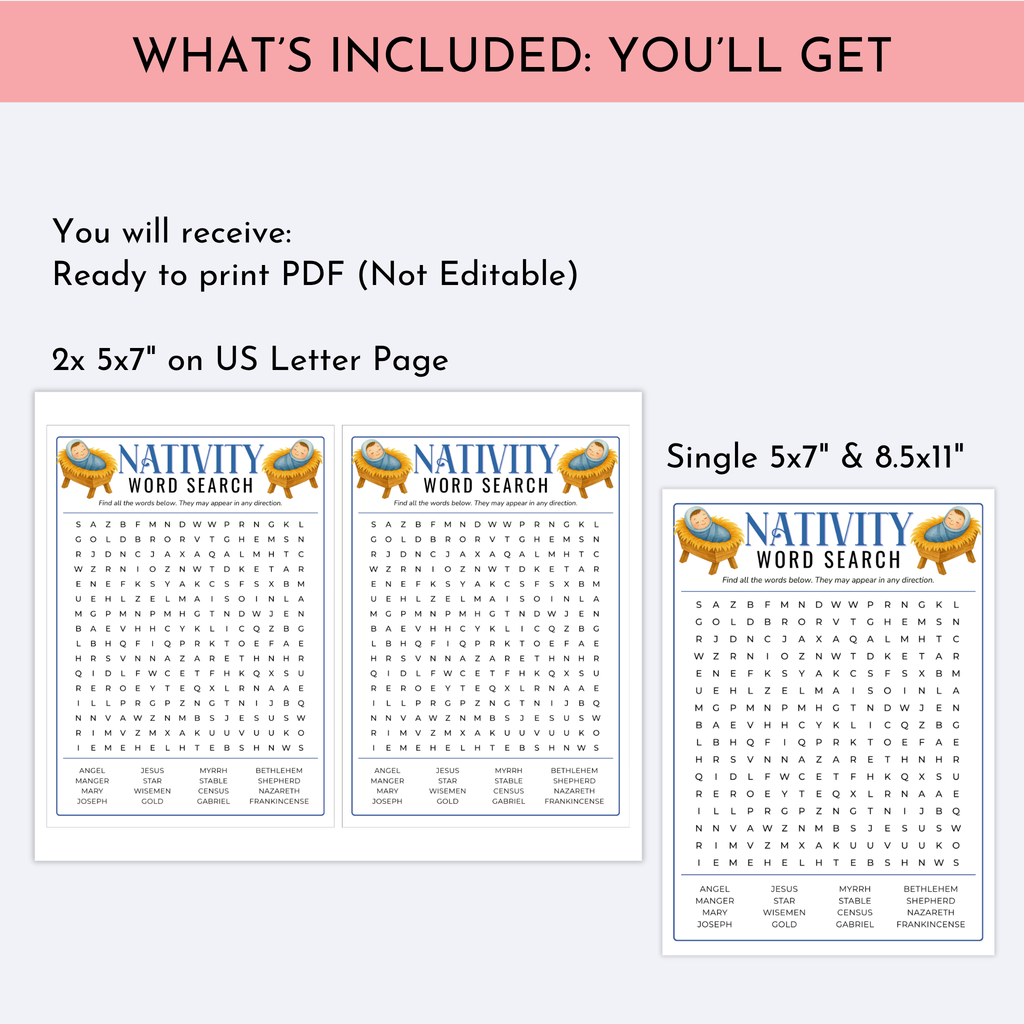Nativity Word Seacrh Game
