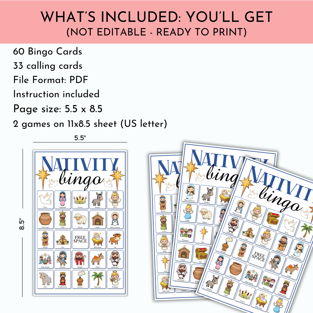 Nativity Bingo Game