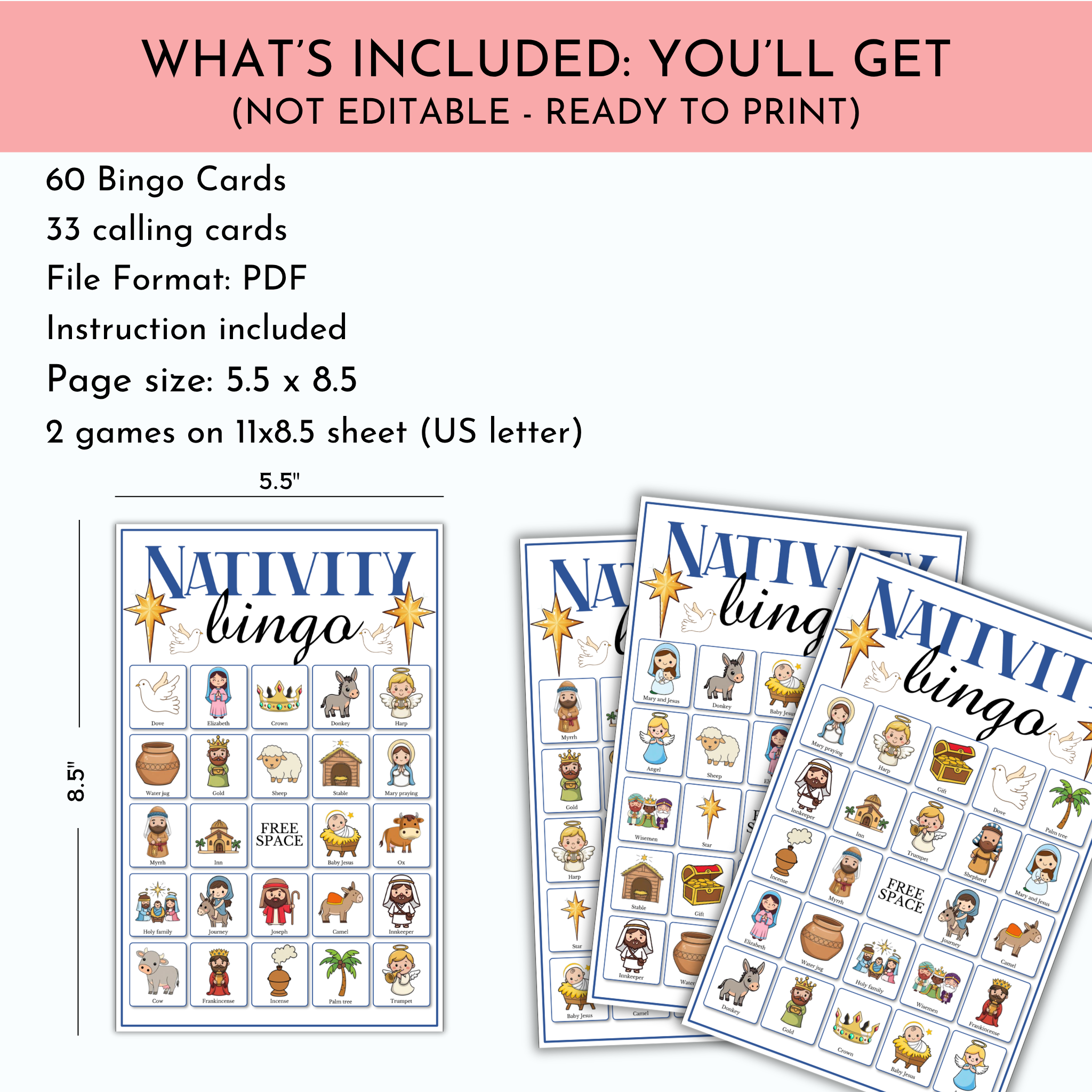 Nativity Bingo Game