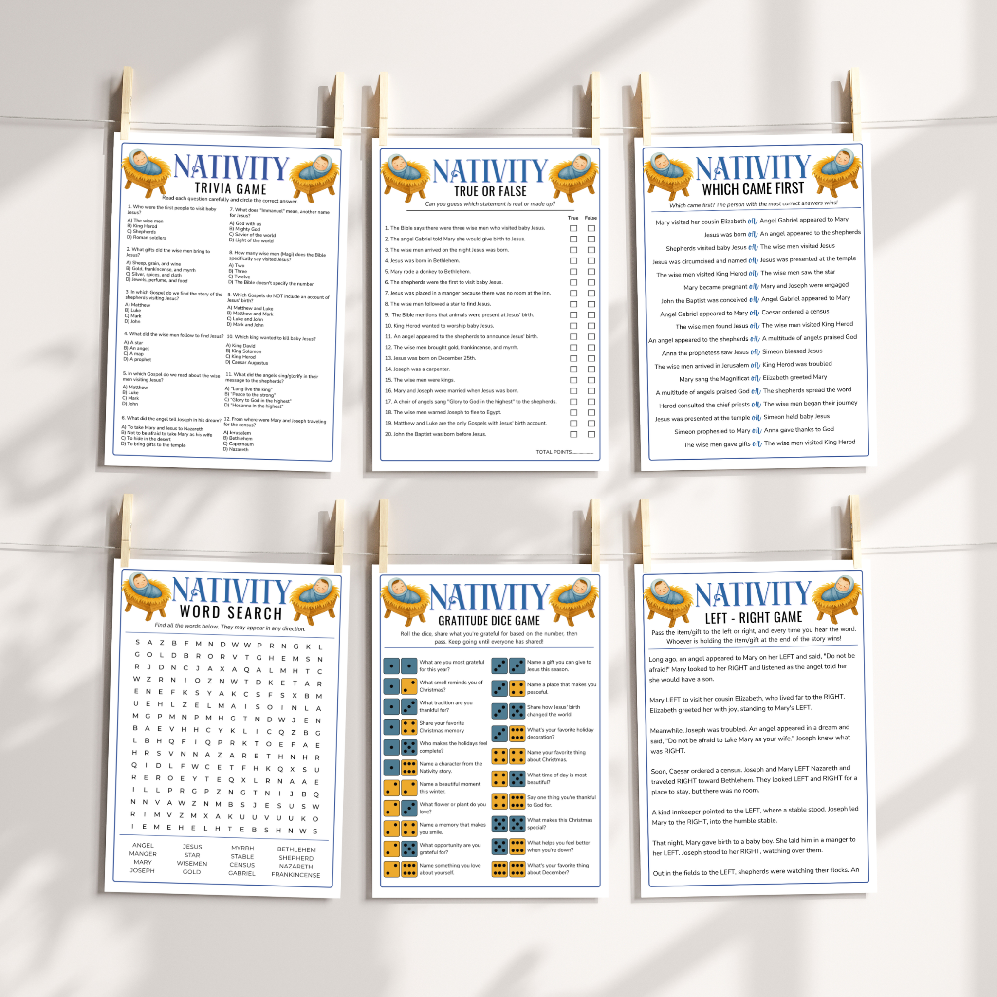 6 Nativity Party Games