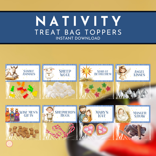 Nativity Treat Bag Toppers Set | Printable