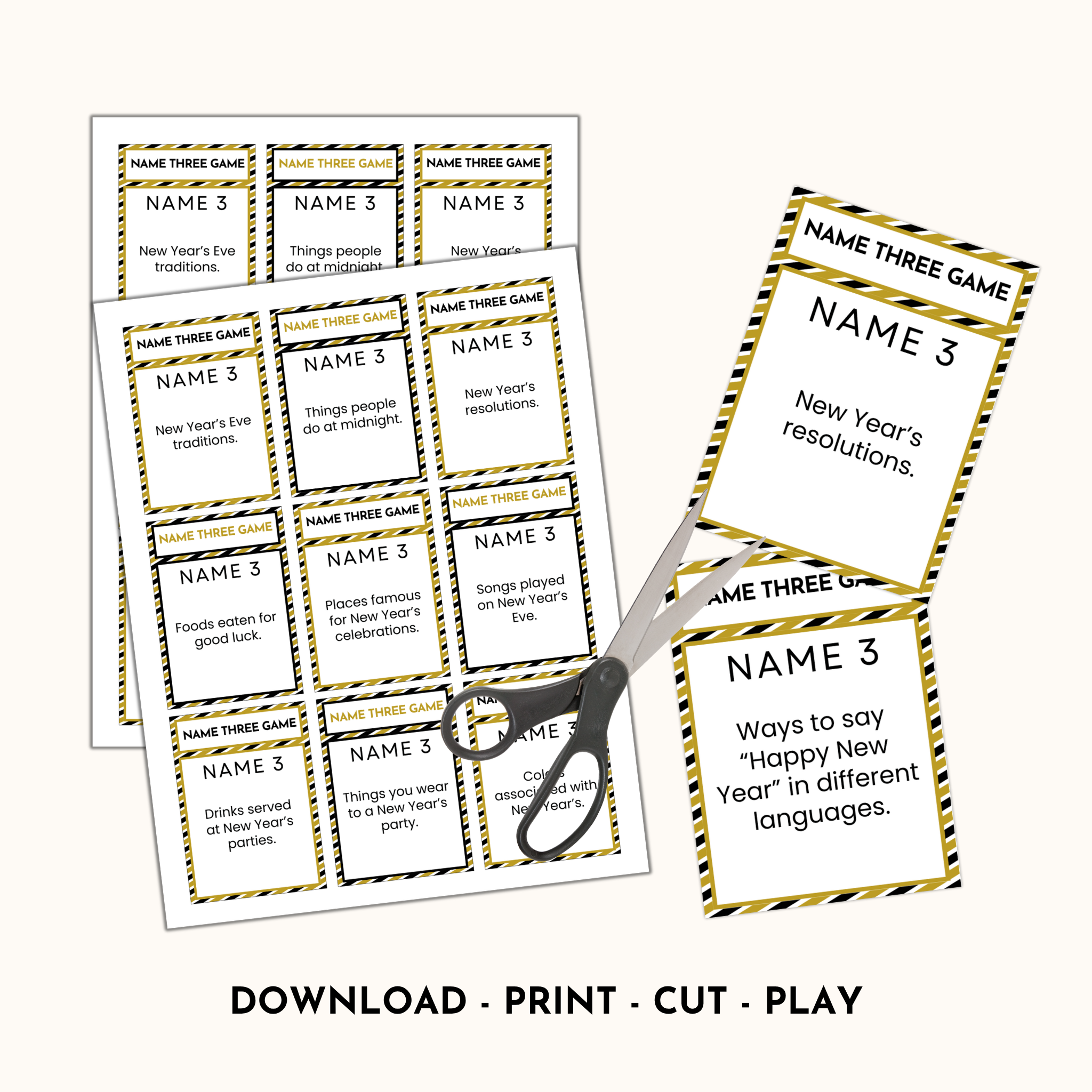 New Year's Name 3 Game