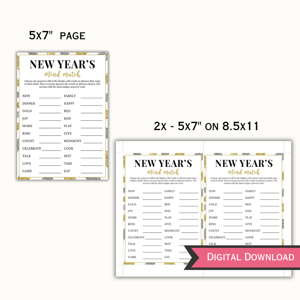 New Year's Mind Match Game