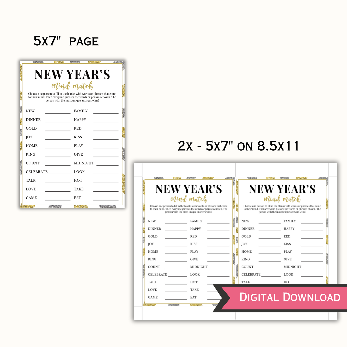 New Year's Mind Match Game